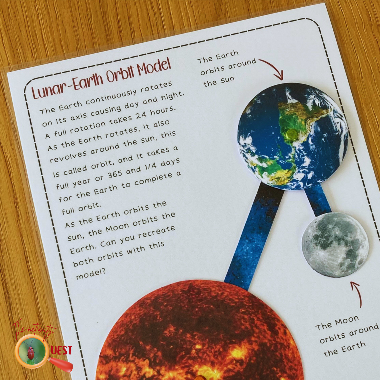 Lunar-Earth Orbit Model Printable, INSTANT DOWNLOAD PDF