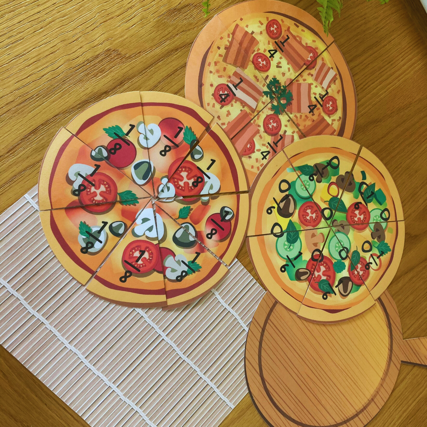 Pizza Fractions Math Pretend Play Activity, INSTANT DOWNLOAD PDF