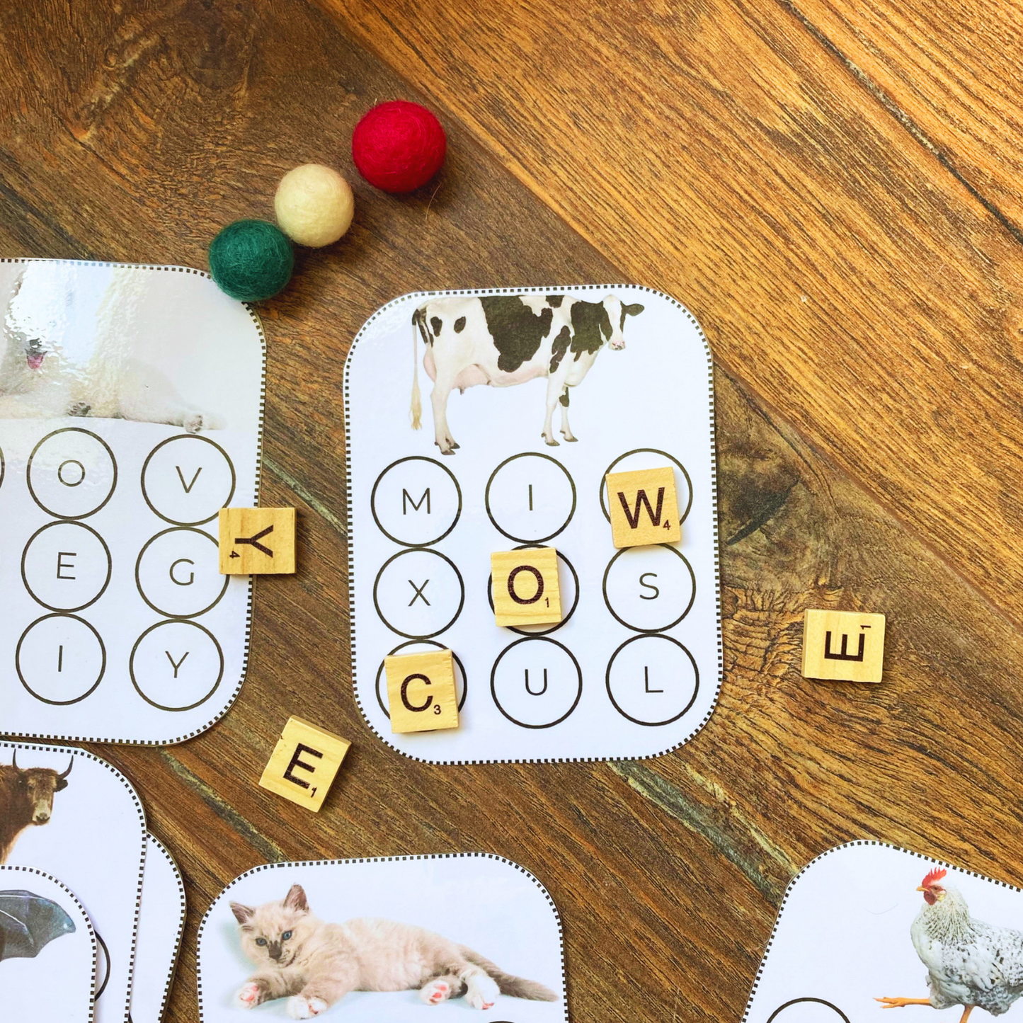 10 CVC Animal Words Cards, INSTANT DOWNLOAD pdf