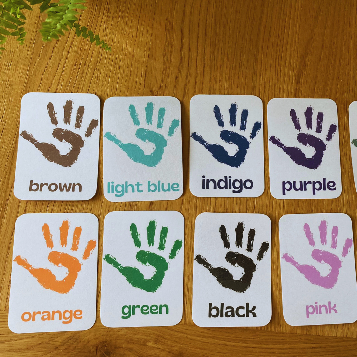 12 Color Flashcards, Hand Stamps Cards for Kids, INSTANT DOWNLOAD PDF