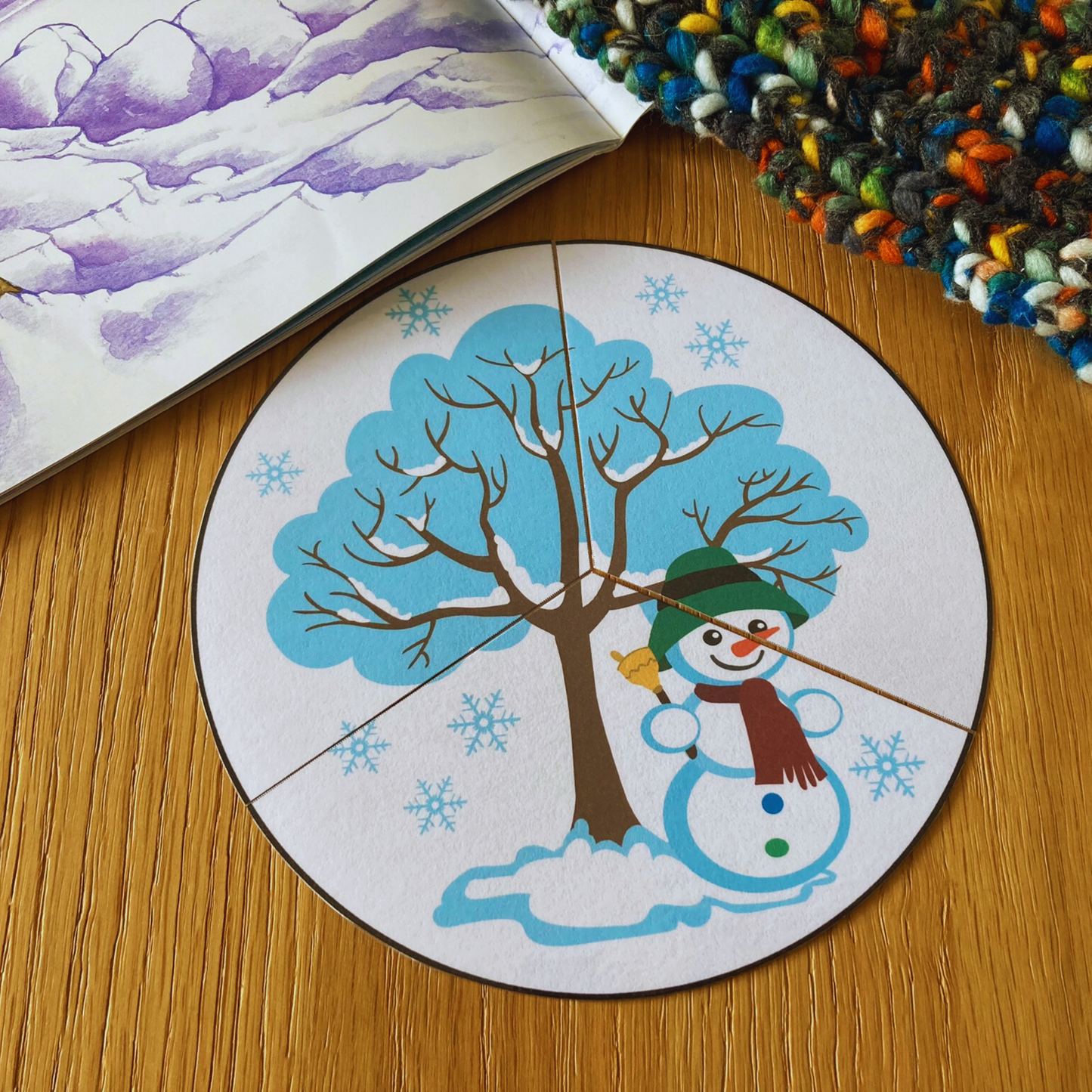 Seasons 3 Pieces Jigsaw and Coloring Pages for Kids, INSTANT DOWNLOAD PDF