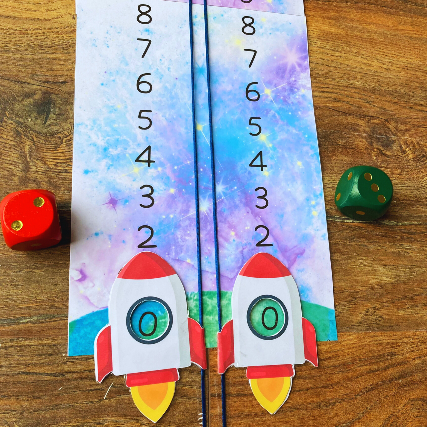 Rocket Race Game Printable, Early Math Skills for Kids, INSTANT DOWNLOAD PDF