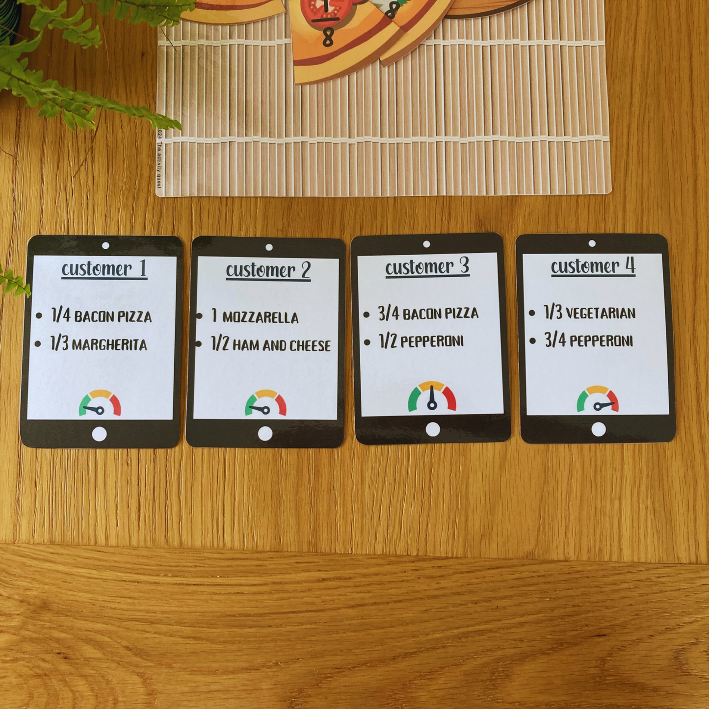 Pizza Fractions Math Pretend Play Activity, INSTANT DOWNLOAD PDF