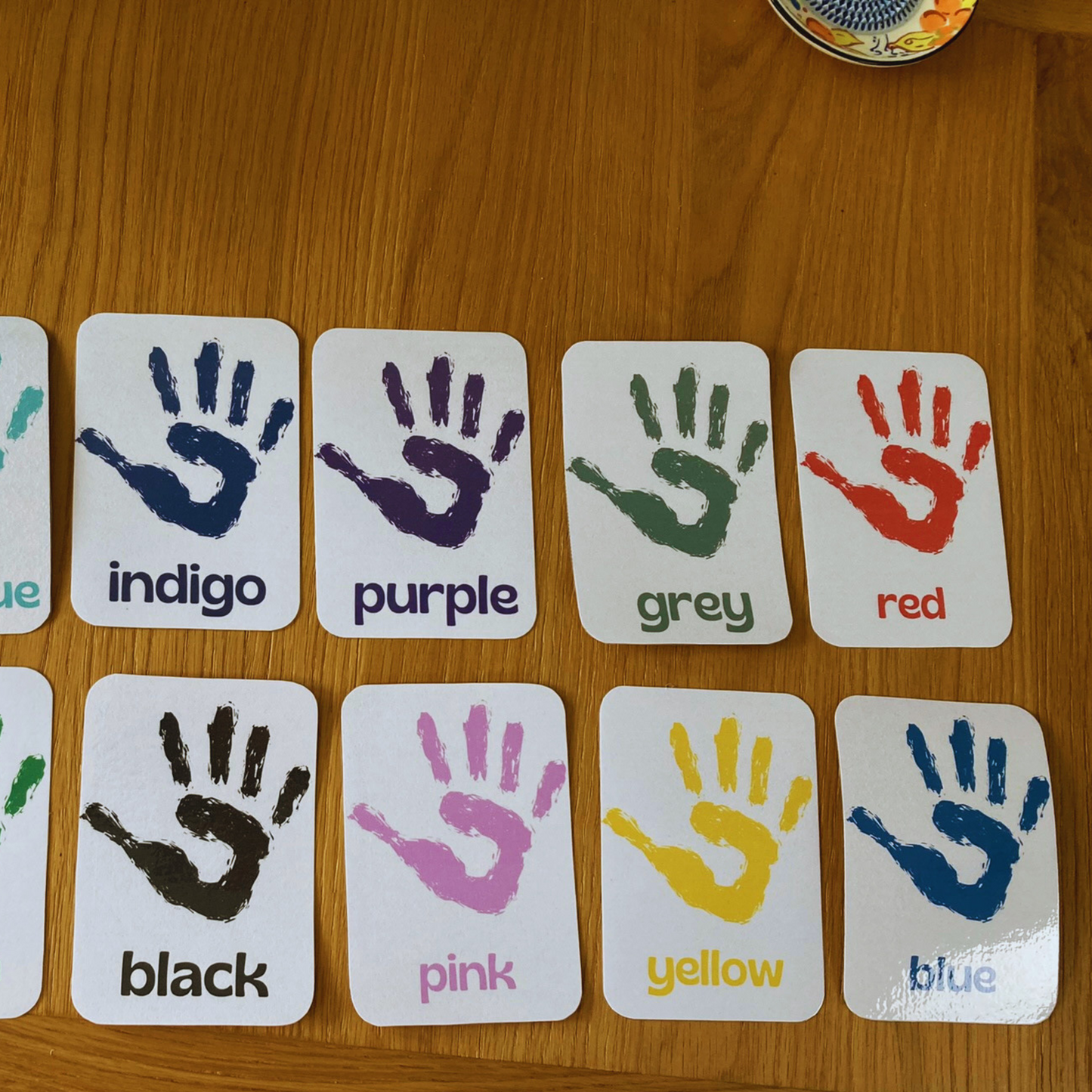 12 Color Flashcards, Hand Stamps Cards for Kids, INSTANT DOWNLOAD PDF