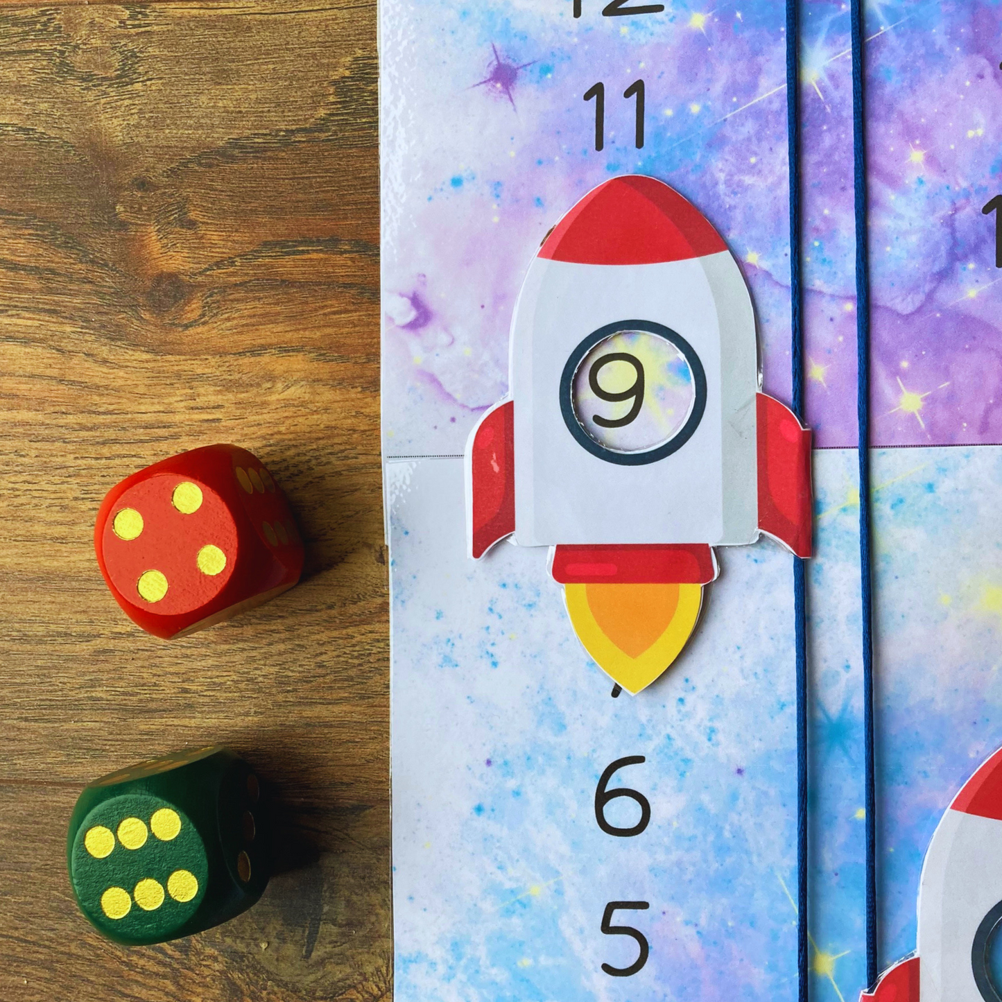 Rocket Race Game Printable, Early Math Skills for Kids, INSTANT DOWNLOAD PDF