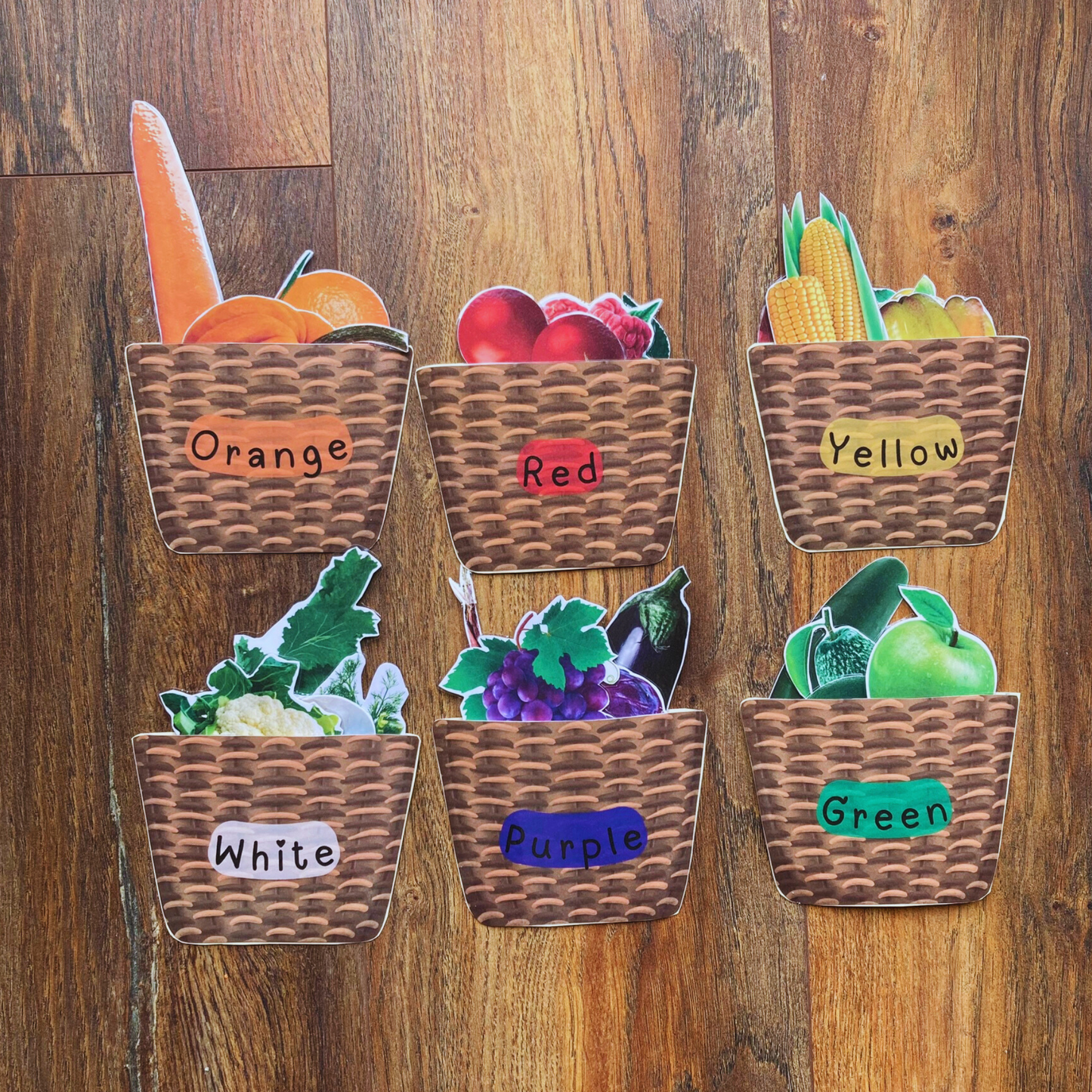 Fruits and Vegetables Color Sorting Activity, INSTANT DOWNLOAD PDF