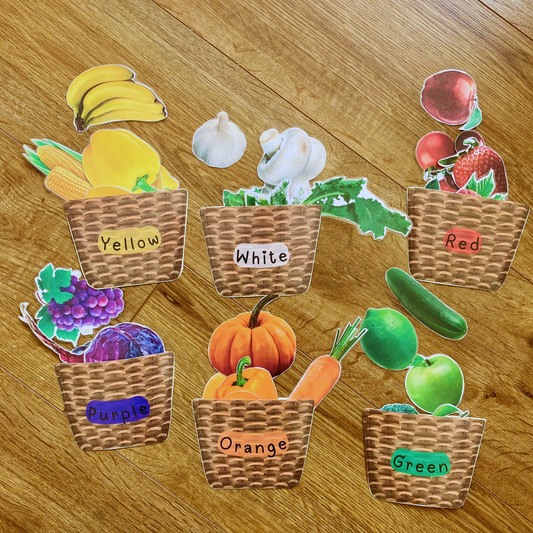 Fruits and Vegetables Color Sorting Activity, INSTANT DOWNLOAD PDF