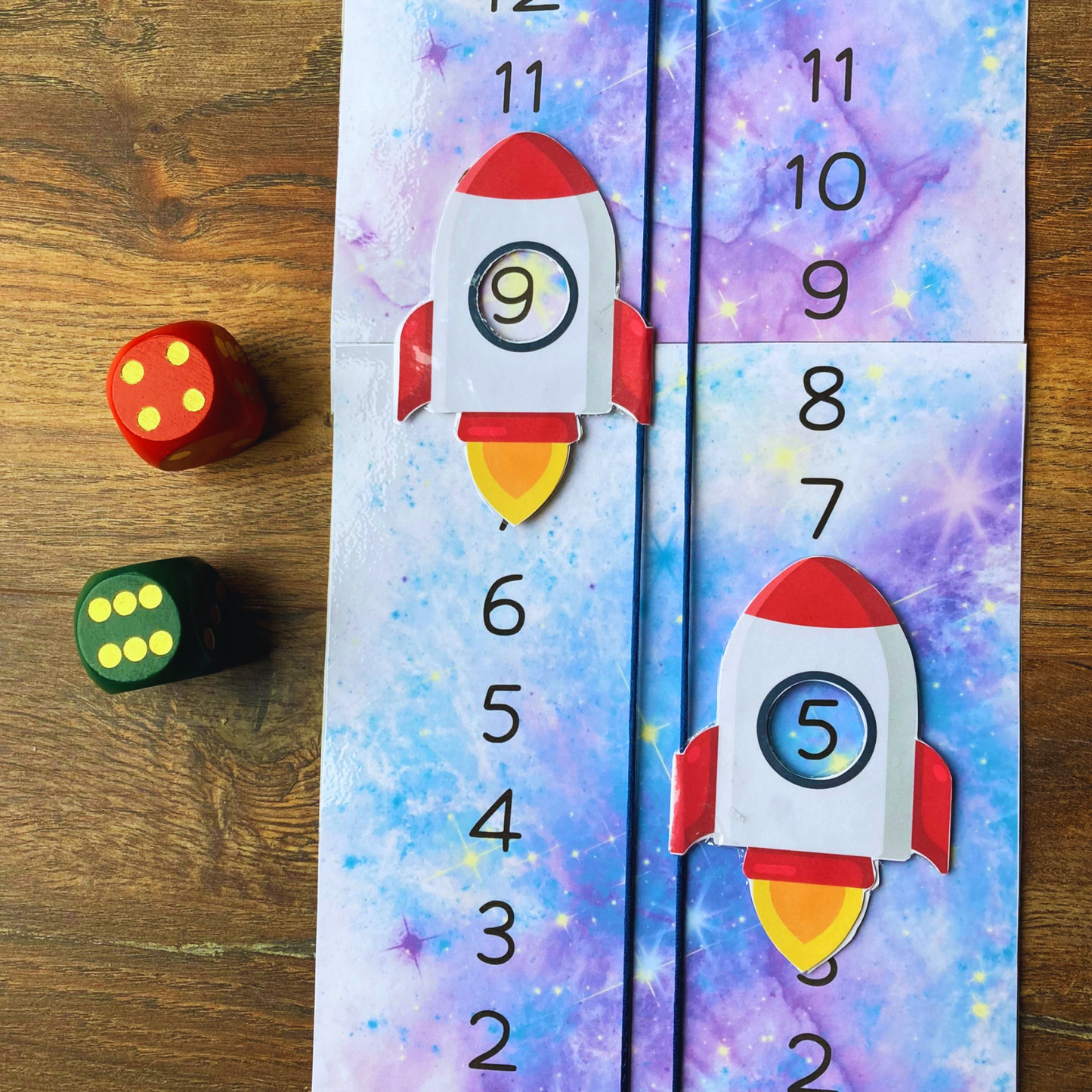 Rocket Race Game Printable, Early Math Skills for Kids, INSTANT DOWNLOAD PDF