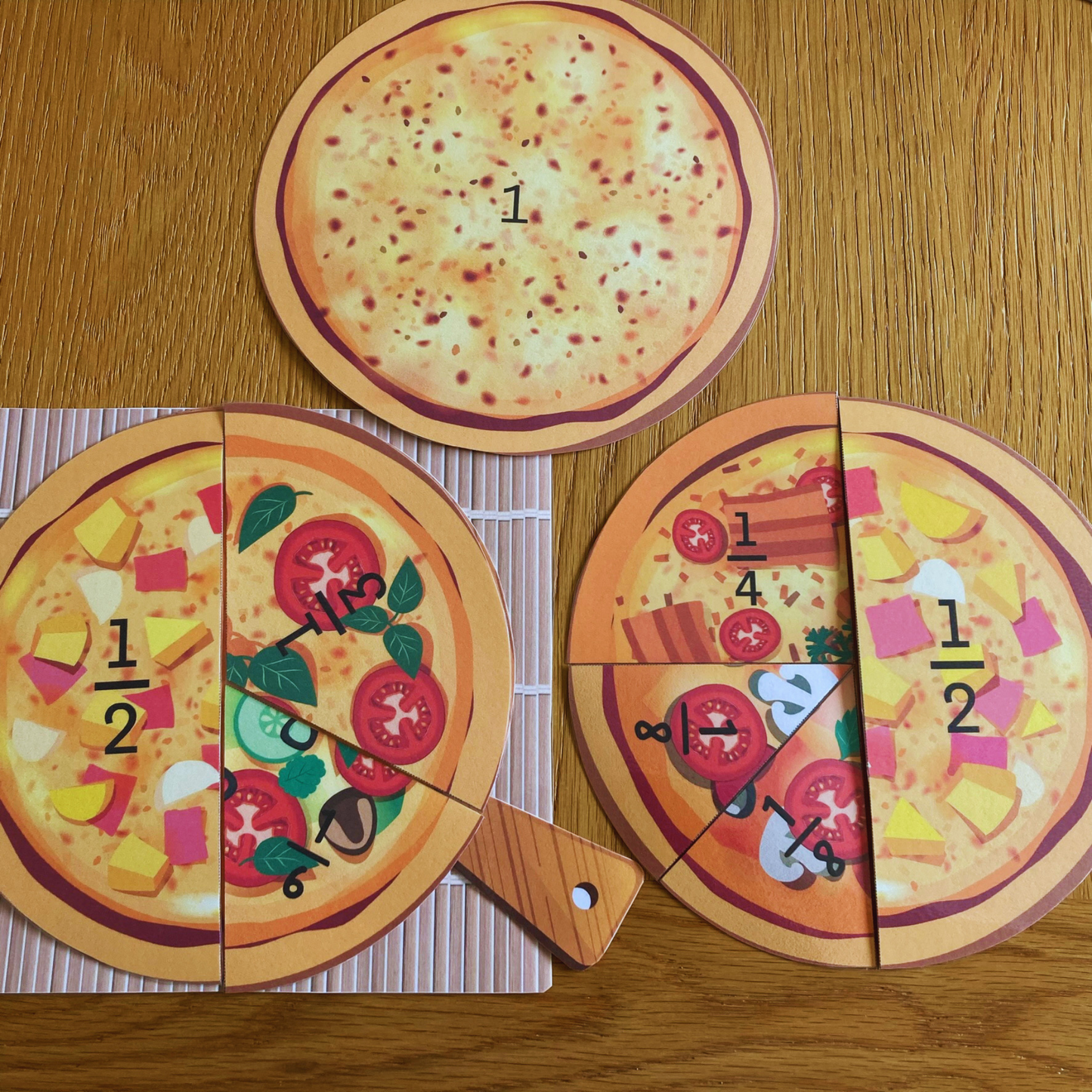 Pizza Fractions Math Pretend Play Activity, INSTANT DOWNLOAD PDF