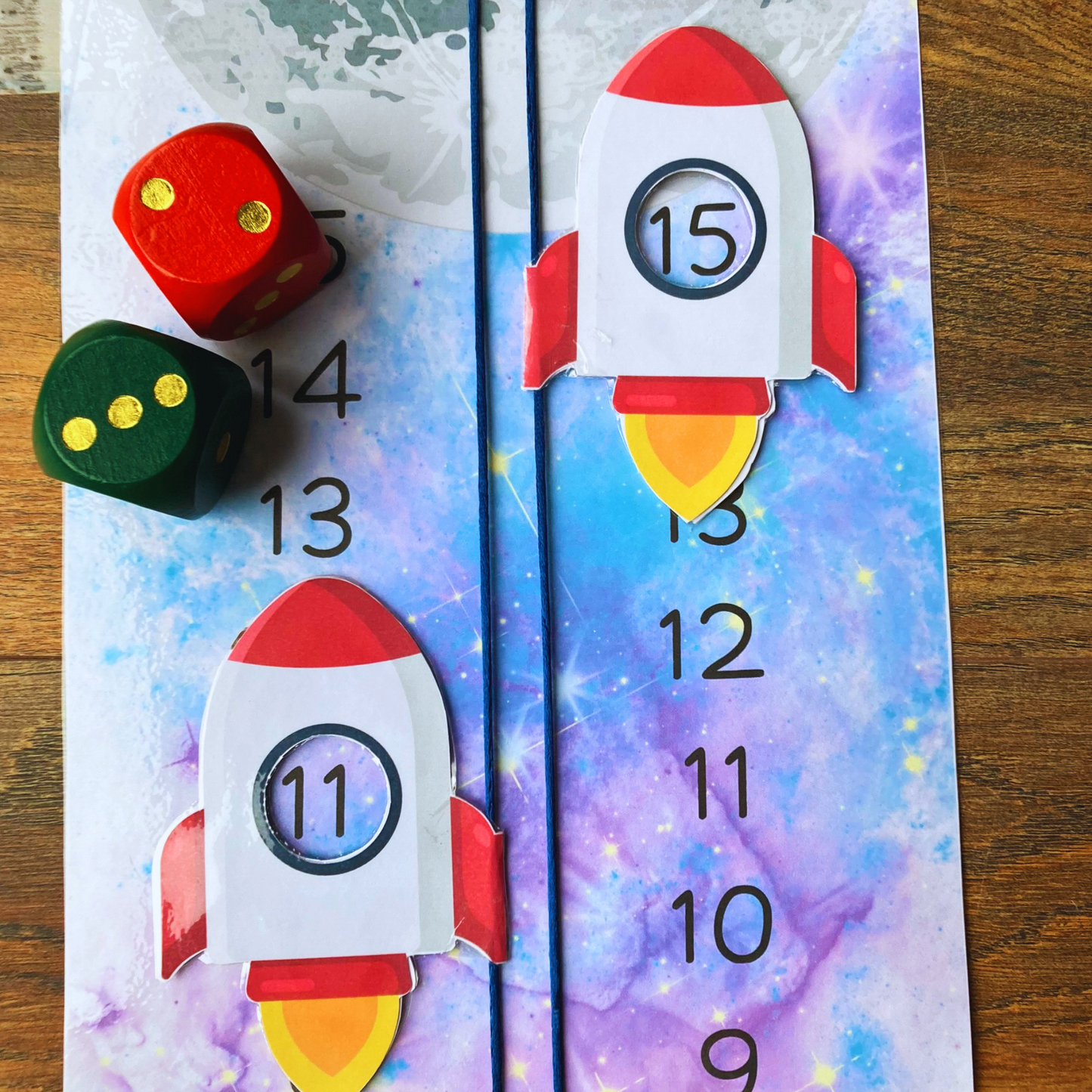 Rocket Race Game Printable, Early Math Skills for Kids, INSTANT DOWNLOAD PDF