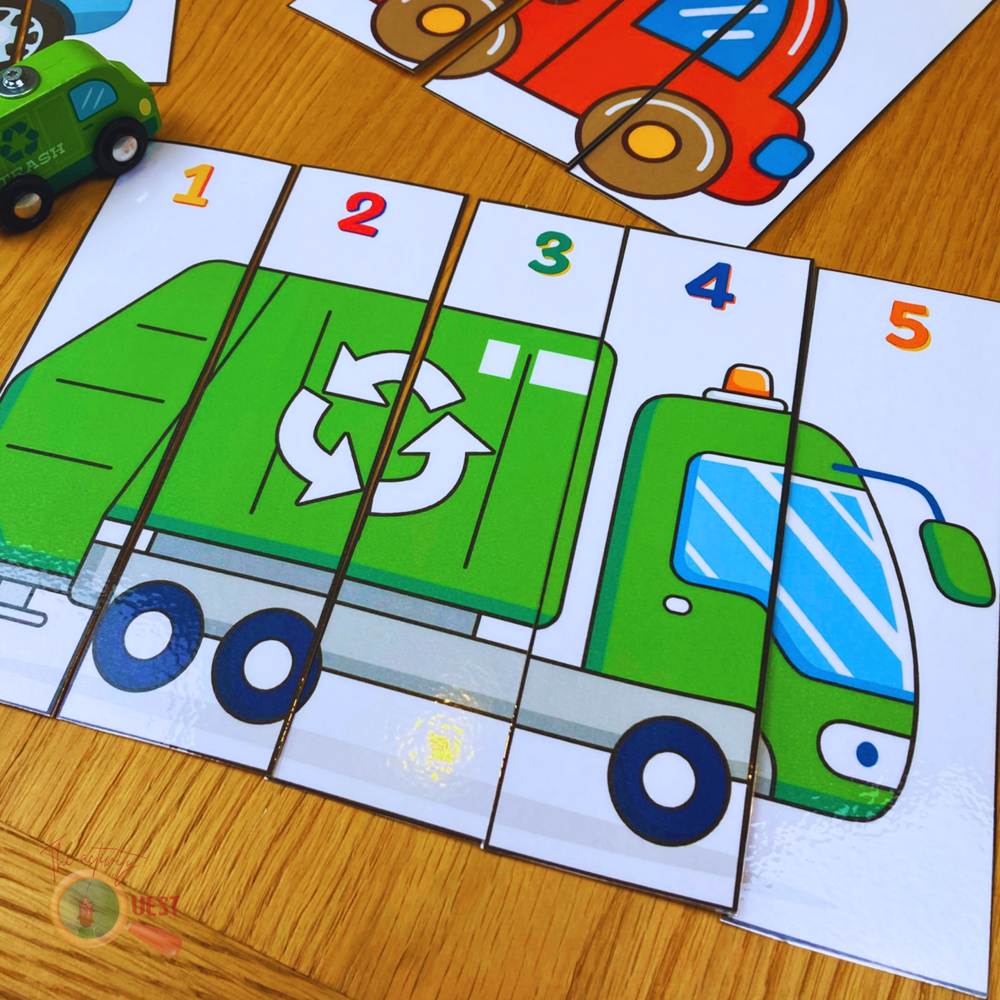 Community Vehicles 2 to 5 Pieces Puzzle for Kids, INSTANT DOWNLOAD PDF