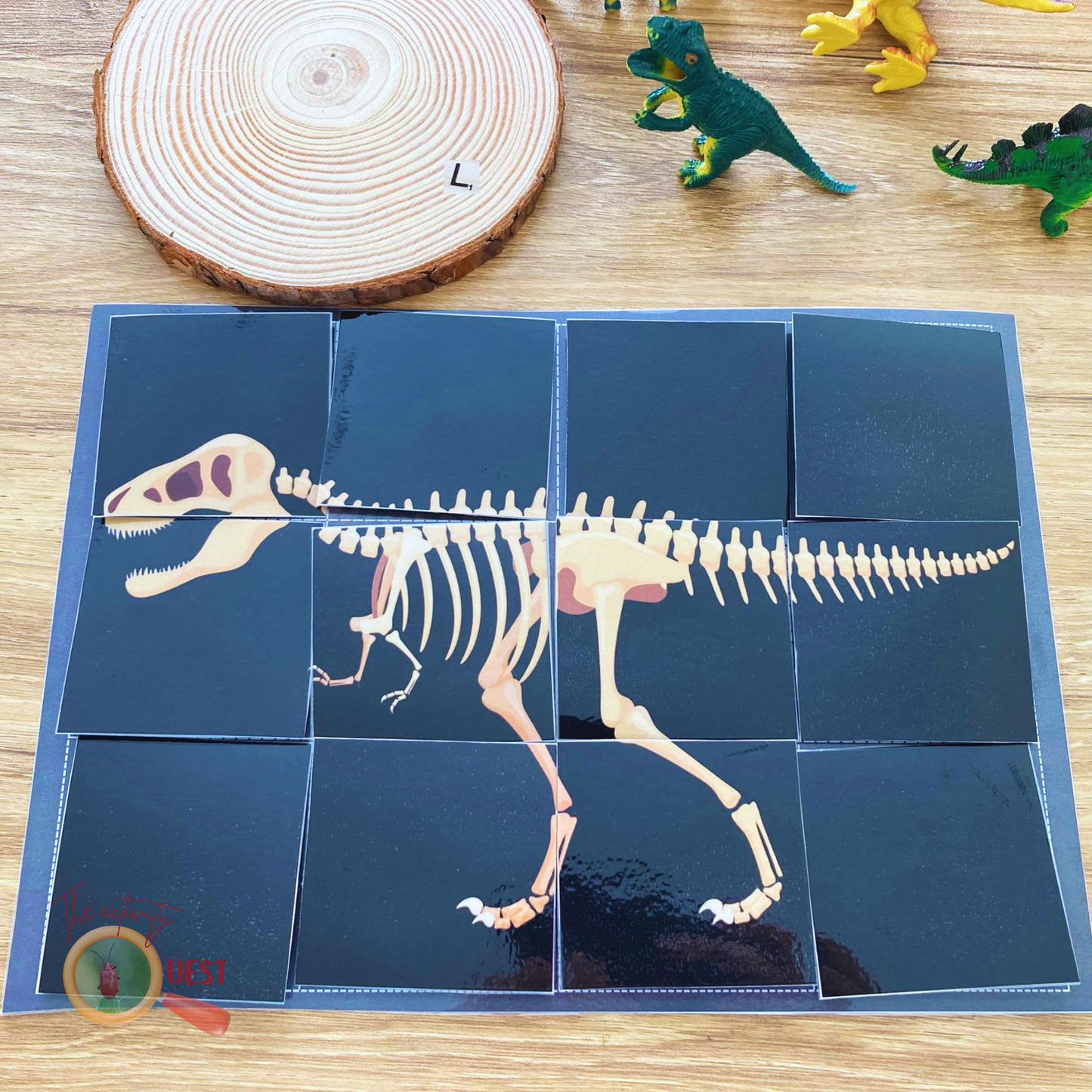 Dinosaur Fossil Jigsaw Printable for Kids, Dino Lovers Puzzle for Children, INSTANT DOWNLOAD PDF