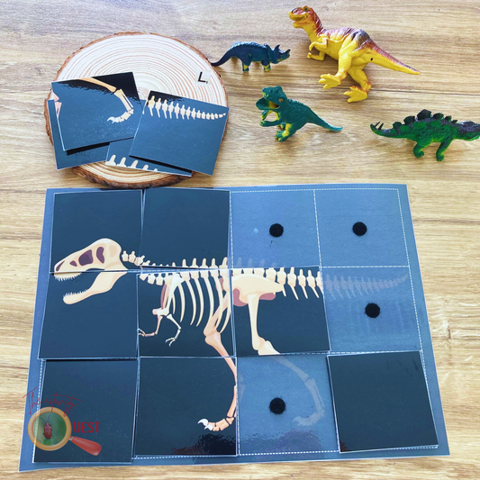 Dinosaur Fossil Jigsaw Printable for Kids, Dino Lovers Puzzle for Children, INSTANT DOWNLOAD PDF