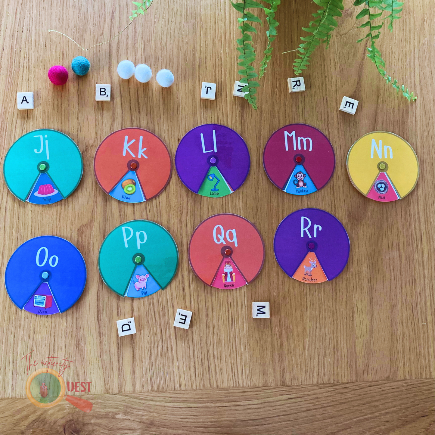 Alphabet Beginning Sounds Small Wheels Printable, INSTANT DONWLOAD PDF