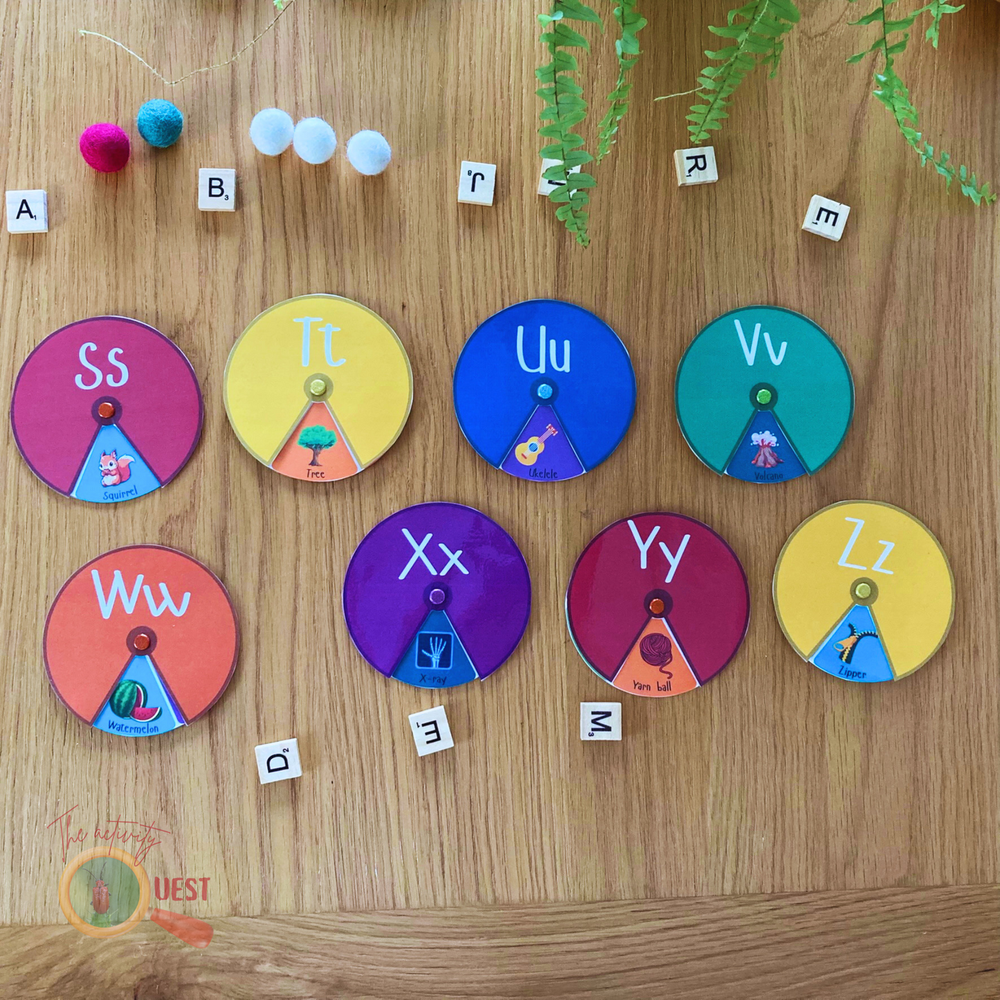 Alphabet Beginning Sounds Small Wheels Printable, INSTANT DONWLOAD PDF