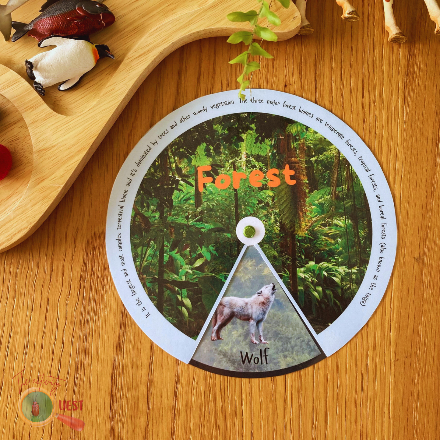 Animal Habitats Learning Wheels Printable, Nature Biomes Animals Disc Activity, INSTANT DOWNLOAD PDF