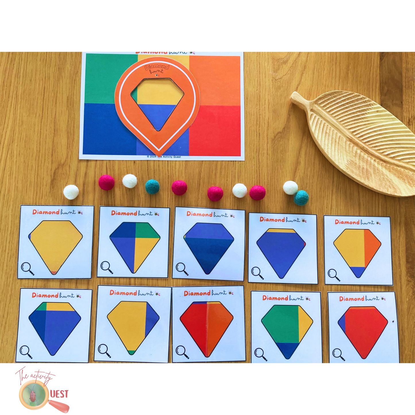 Diamond Hunt Printable Logic Activity for Children, Logical and Reasoning Thinking Game for Kids, INSTANT DOWNLOAD PDF