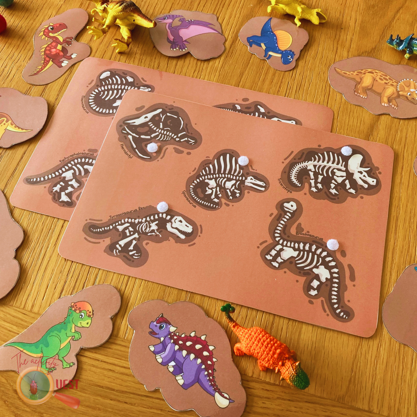 10 Dinosaur Fossils Hunting Printable, INSTANT DOWNLOAD PDF