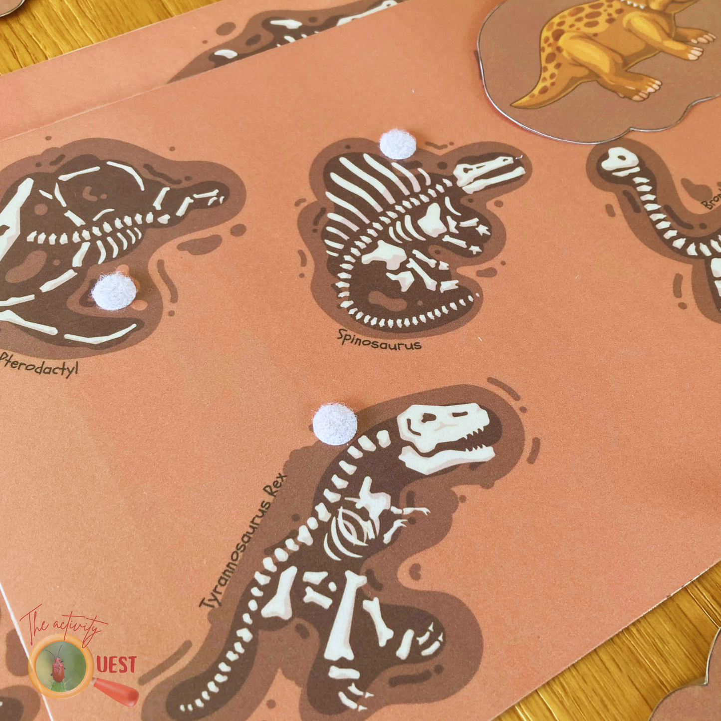 10 Dinosaur Fossils Hunting Printable, INSTANT DOWNLOAD PDF