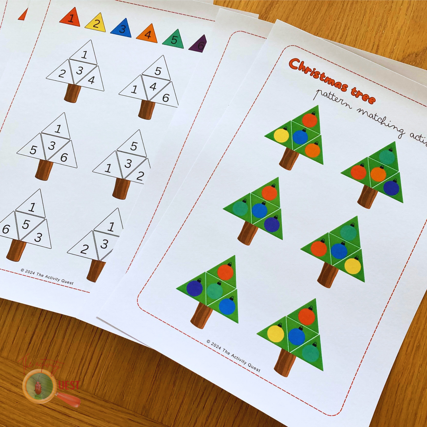 Christmas Tree Bauble Color and Number Matching Activity for Kids, Logical Thinking and Early Math Skills for Children, INSTANT DOWNLOAD PDF