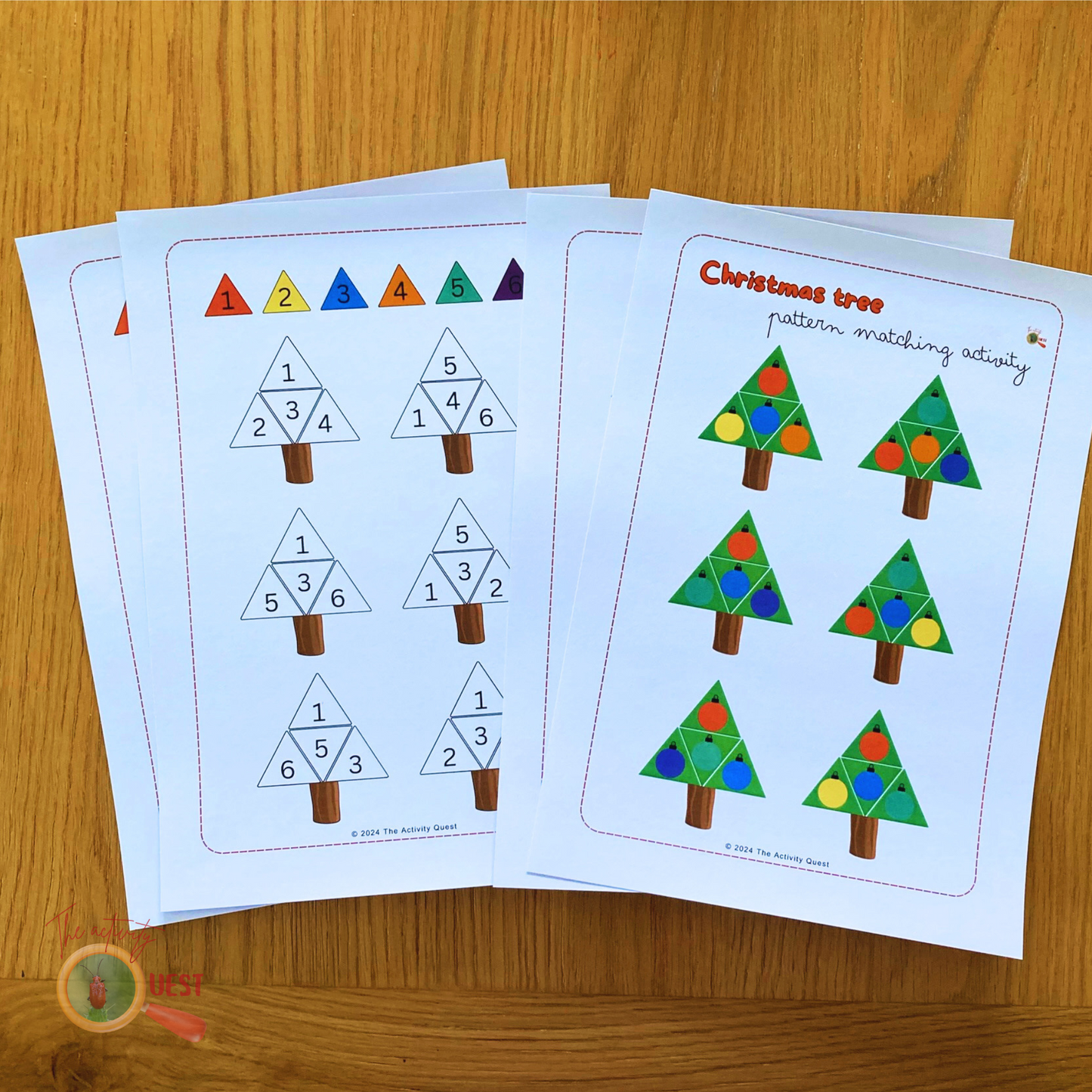 Christmas Tree Bauble Color and Number Matching Activity for Kids, Logical Thinking and Early Math Skills for Children, INSTANT DOWNLOAD PDF