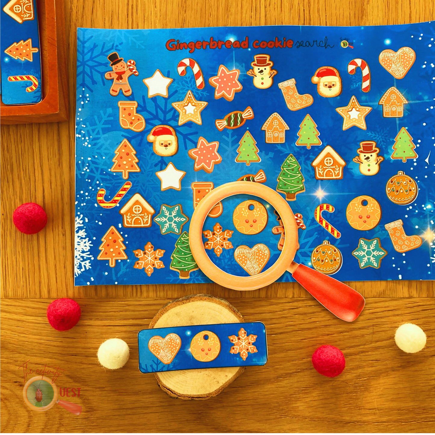 Christmas Gingerbread Cookie Search, Printable Logical Games for Children, Toddler Activity Pattern Shape Hunt for Kids INSTANT DOWNLOAD PDF