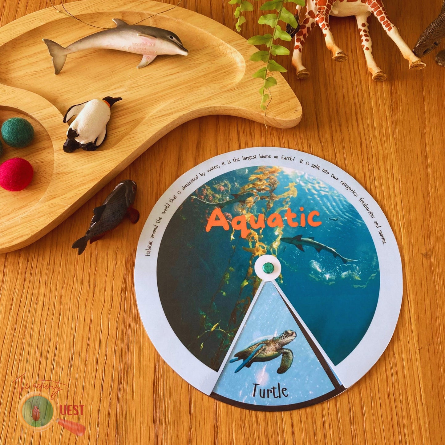 Animal Habitats Learning Wheels Printable, Nature Biomes Animals Disc Activity, INSTANT DOWNLOAD PDF