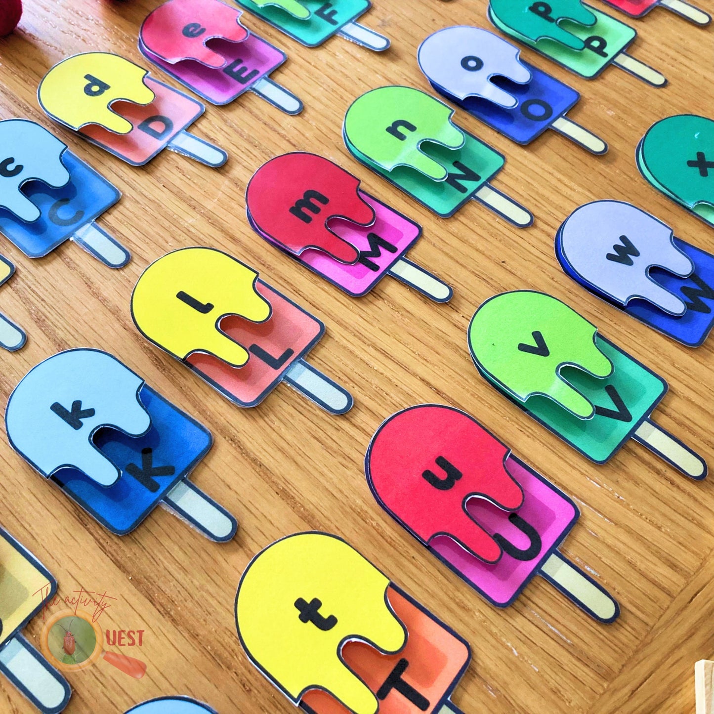 Lowercase and Uppercase Ice Pop Learning Activity, INSTANT DOWNLOAD PDF