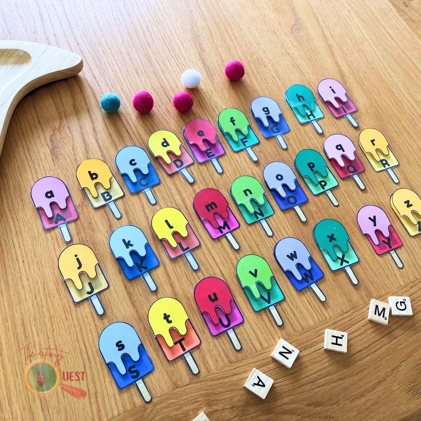 Lowercase and Uppercase Ice Pop Learning Activity, INSTANT DOWNLOAD PDF