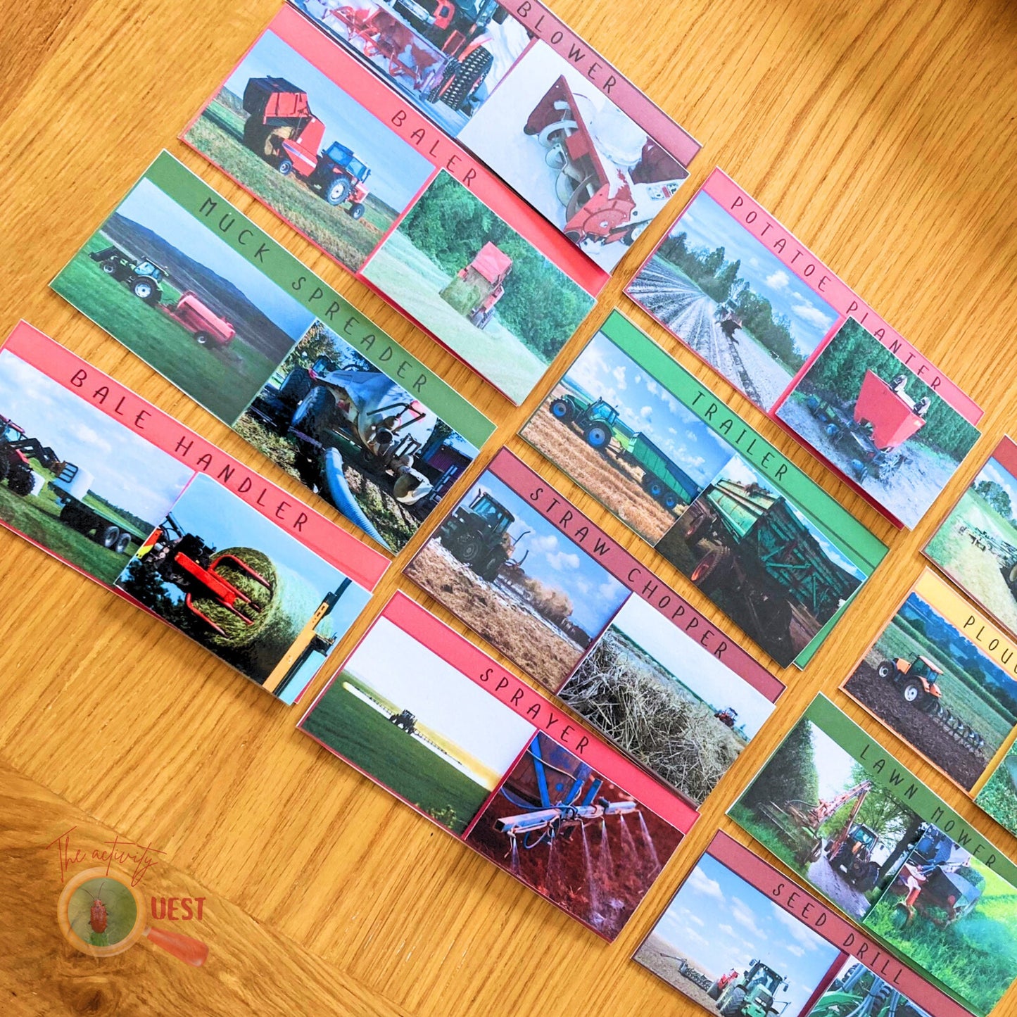 12 Tractor Attachments Identification for Children Printable, Farm Machines Matching Game, INSTANT DOWNLOAD