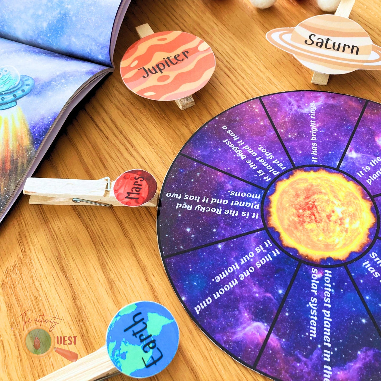 Solar System Learning Matching Activity for Kids, INSTANT DOWNLOAD PDF