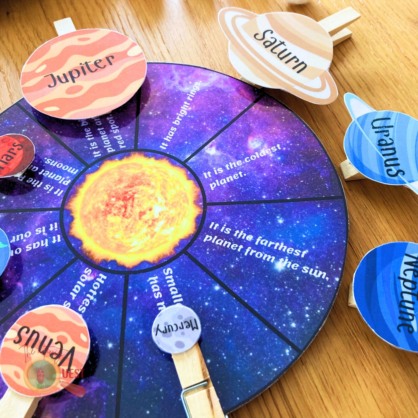 Solar System Learning Matching Activity for Kids, INSTANT DOWNLOAD PDF