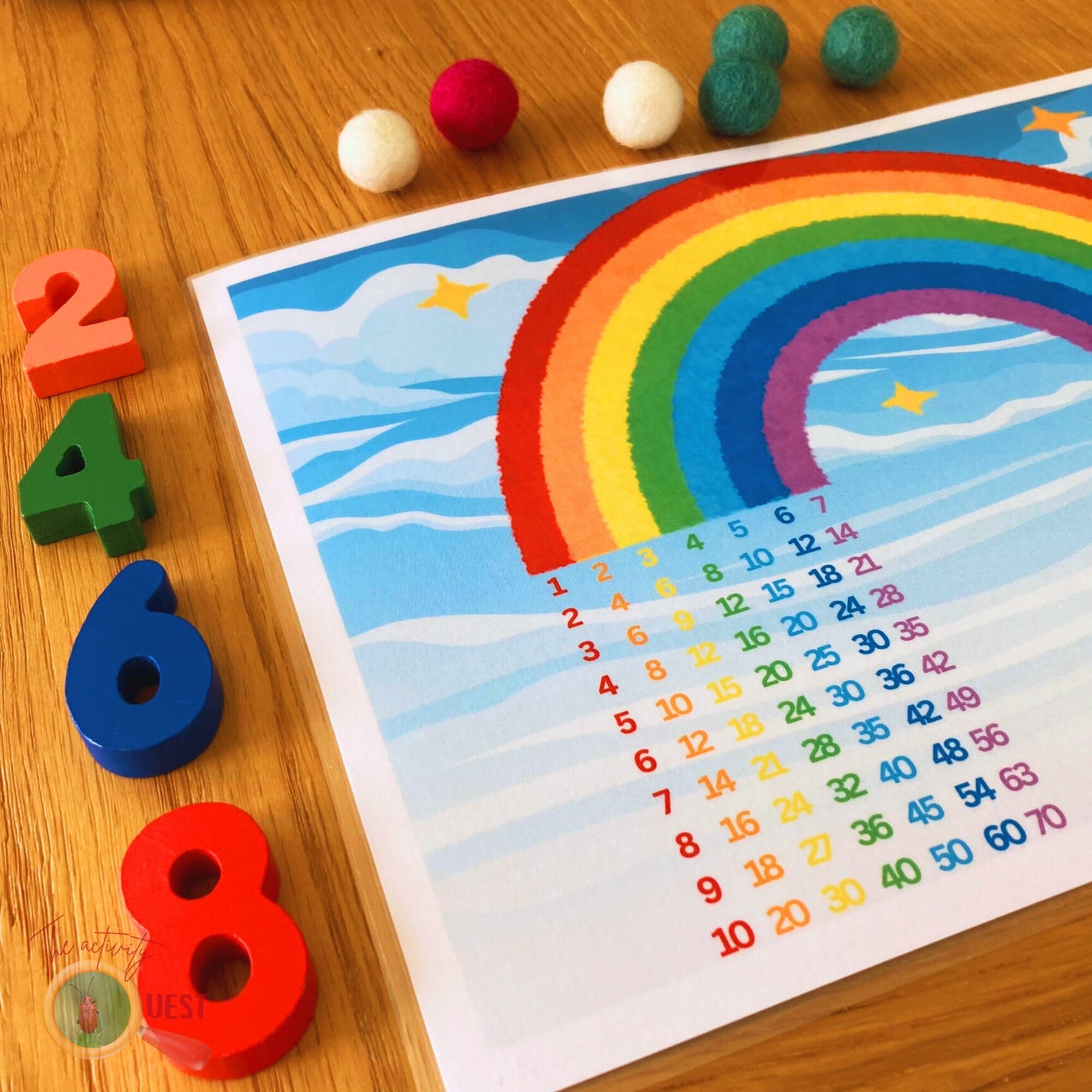 Skip counting Rainbow Printable, INSTANT DOWNLOAD PDF