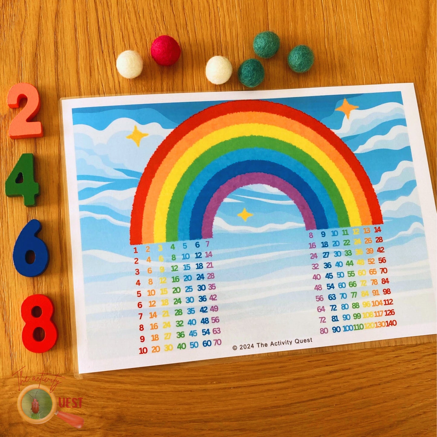 Skip counting Rainbow Printable, INSTANT DOWNLOAD PDF