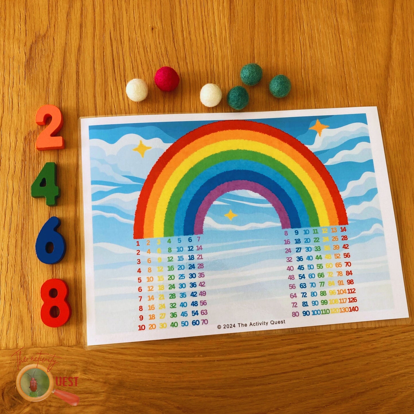 Skip counting Rainbow Printable, INSTANT DOWNLOAD PDF