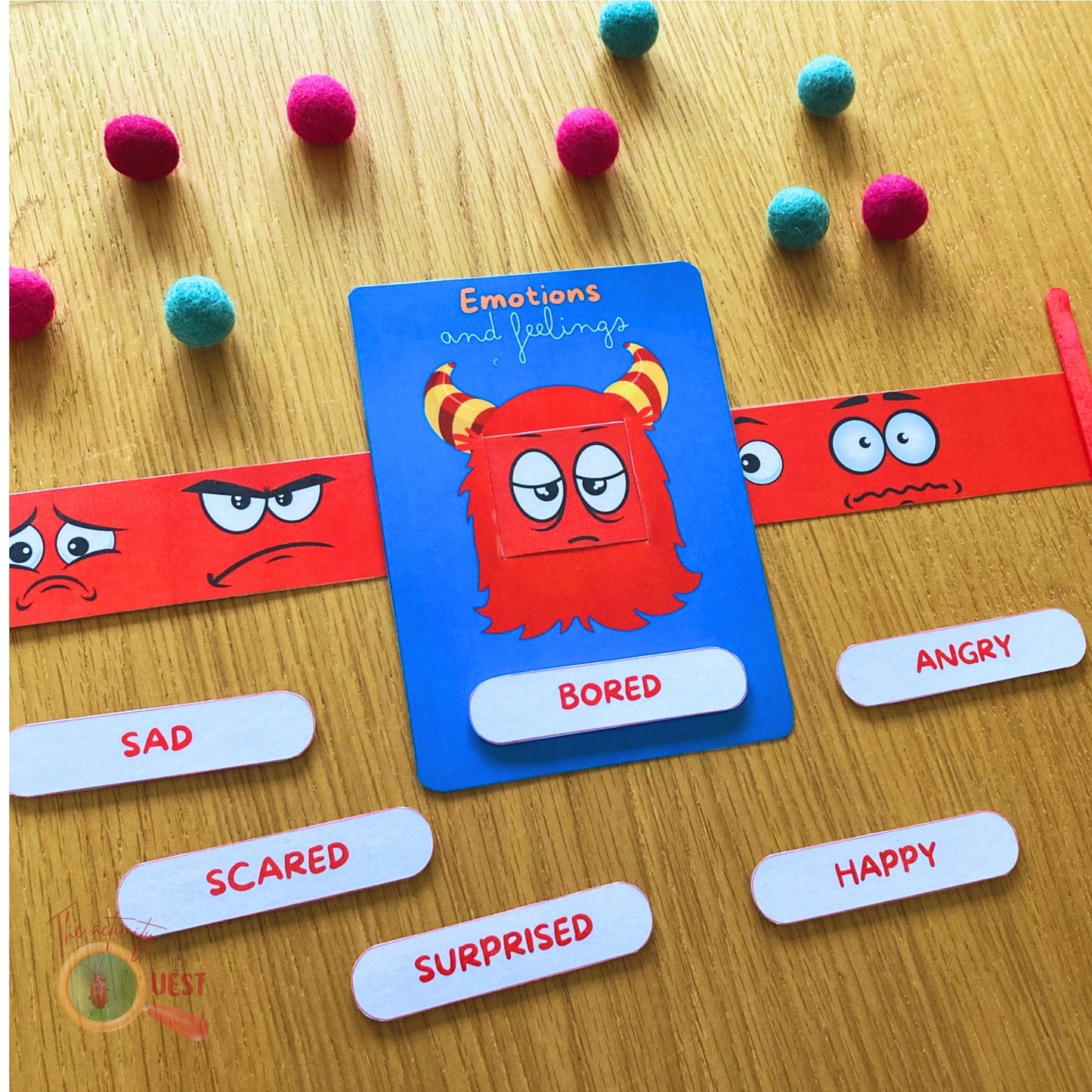 Emotions and Feelings Monster Printable Activity, 6 Different Moods for Children Game, INSTANT DOWNLOAD PDF