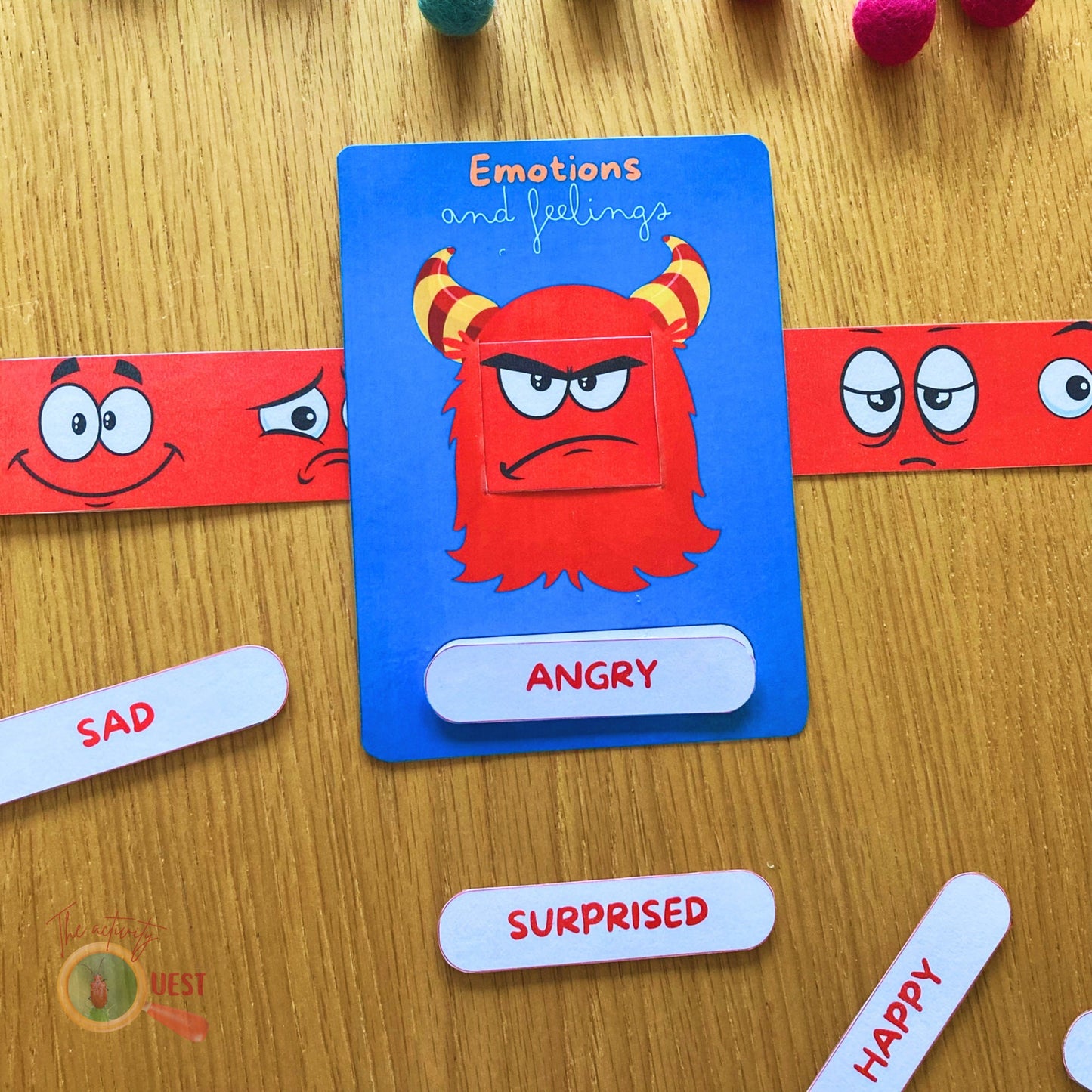 Emotions and Feelings Monster Printable Activity, 6 Different Moods for Children Game, INSTANT DOWNLOAD PDF