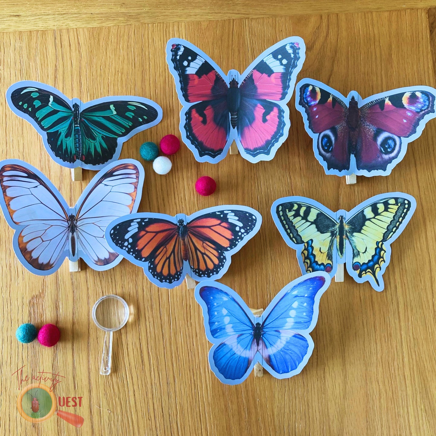 Butterfly Matching Printable, Flapping Butterflies Craft and Patterns Learning Game for Kids,, INSTANT DOWNLOAD