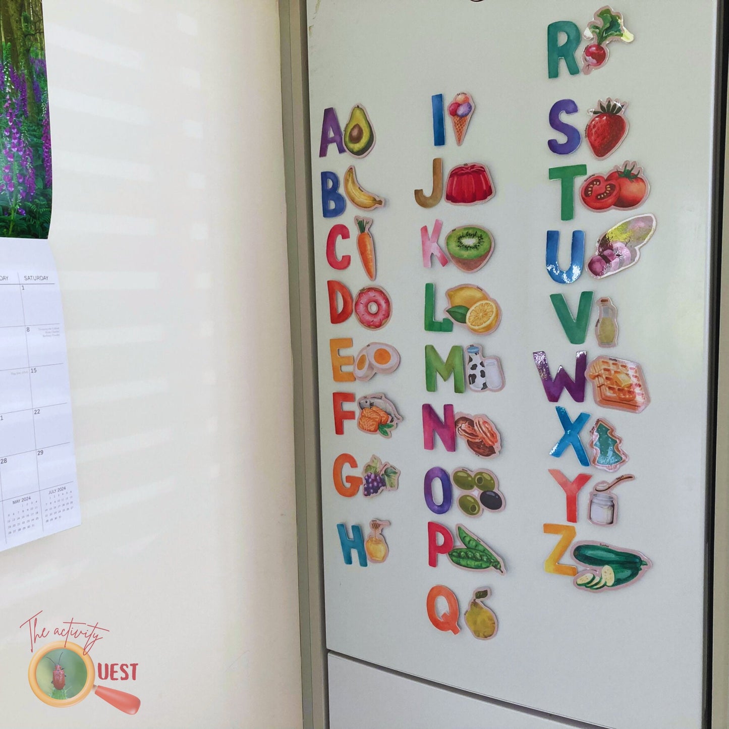 Alphabet Food Magnet Activity Printable, INSTANT DOWNLOAD PDF