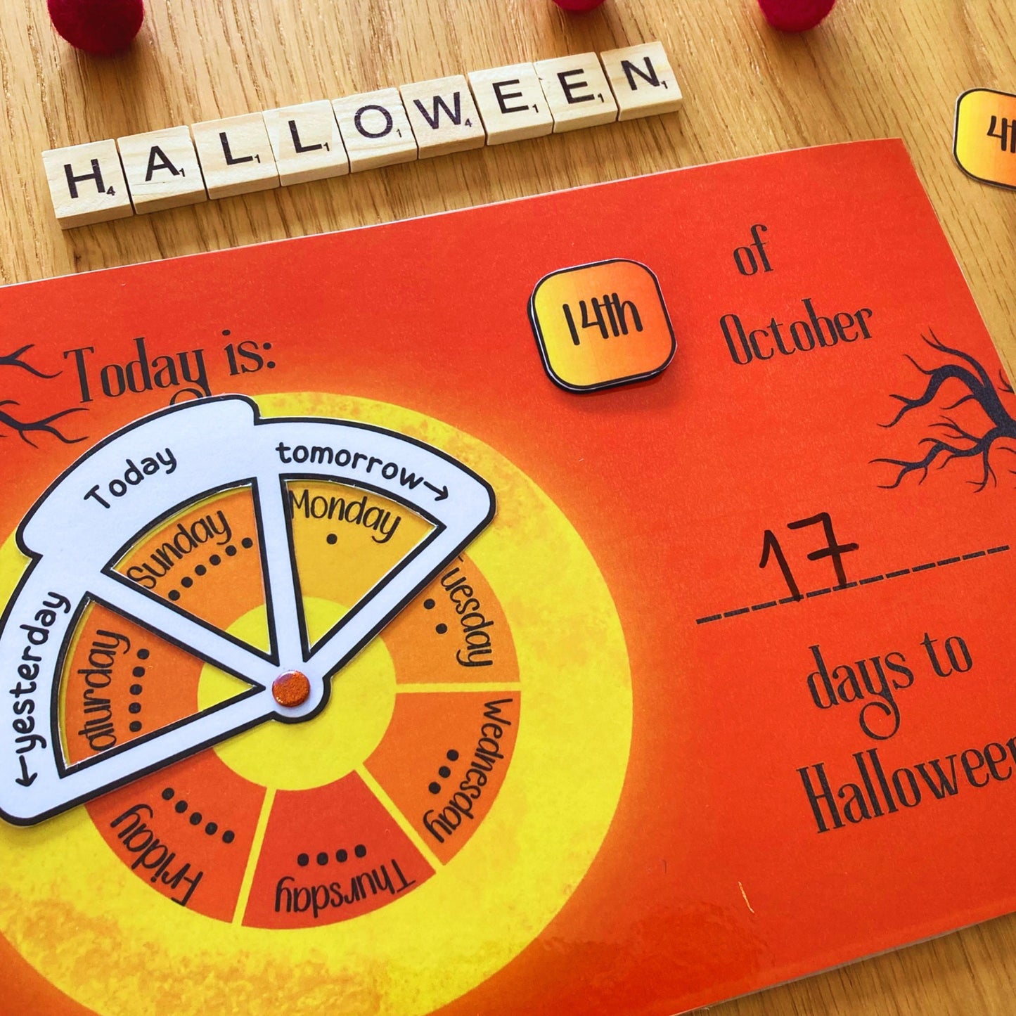 My First HALLOWEEN Calendar Printable for Kids, INSTANT DOWNLOAD PDF