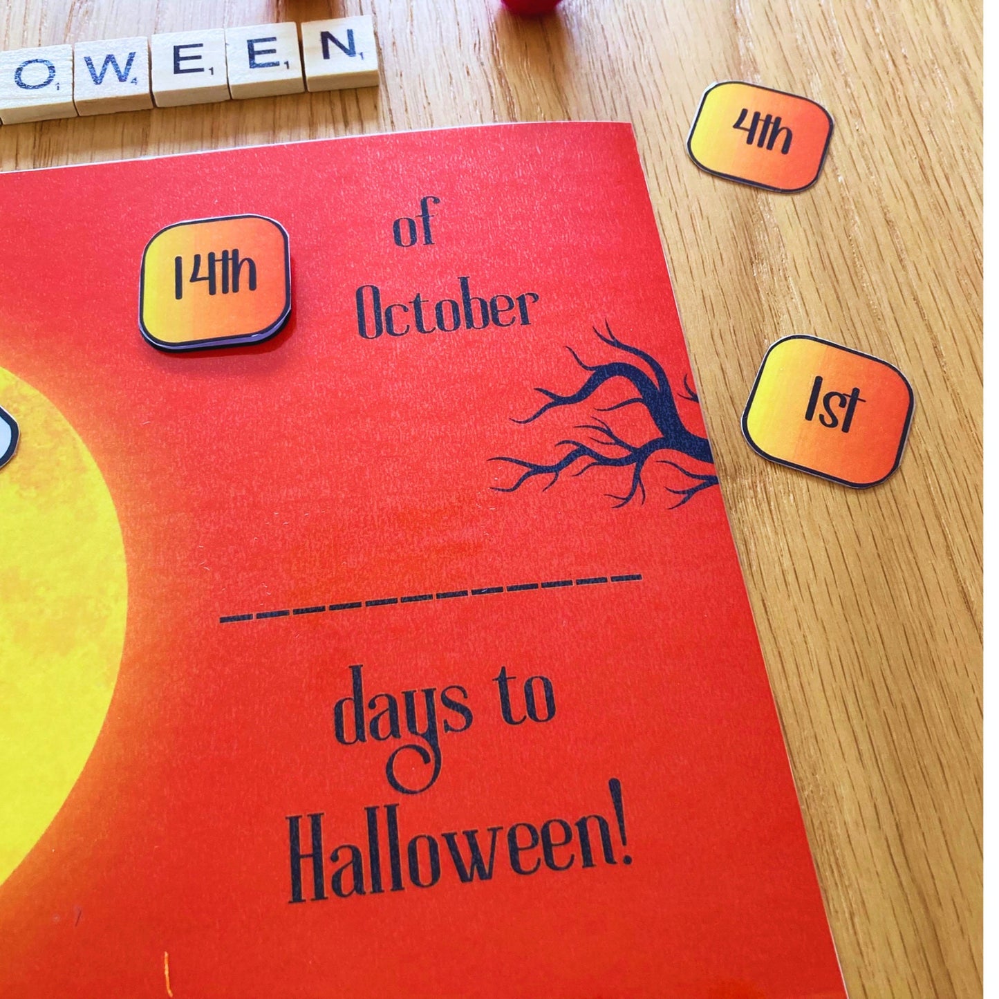 My First HALLOWEEN Calendar Printable for Kids, INSTANT DOWNLOAD PDF