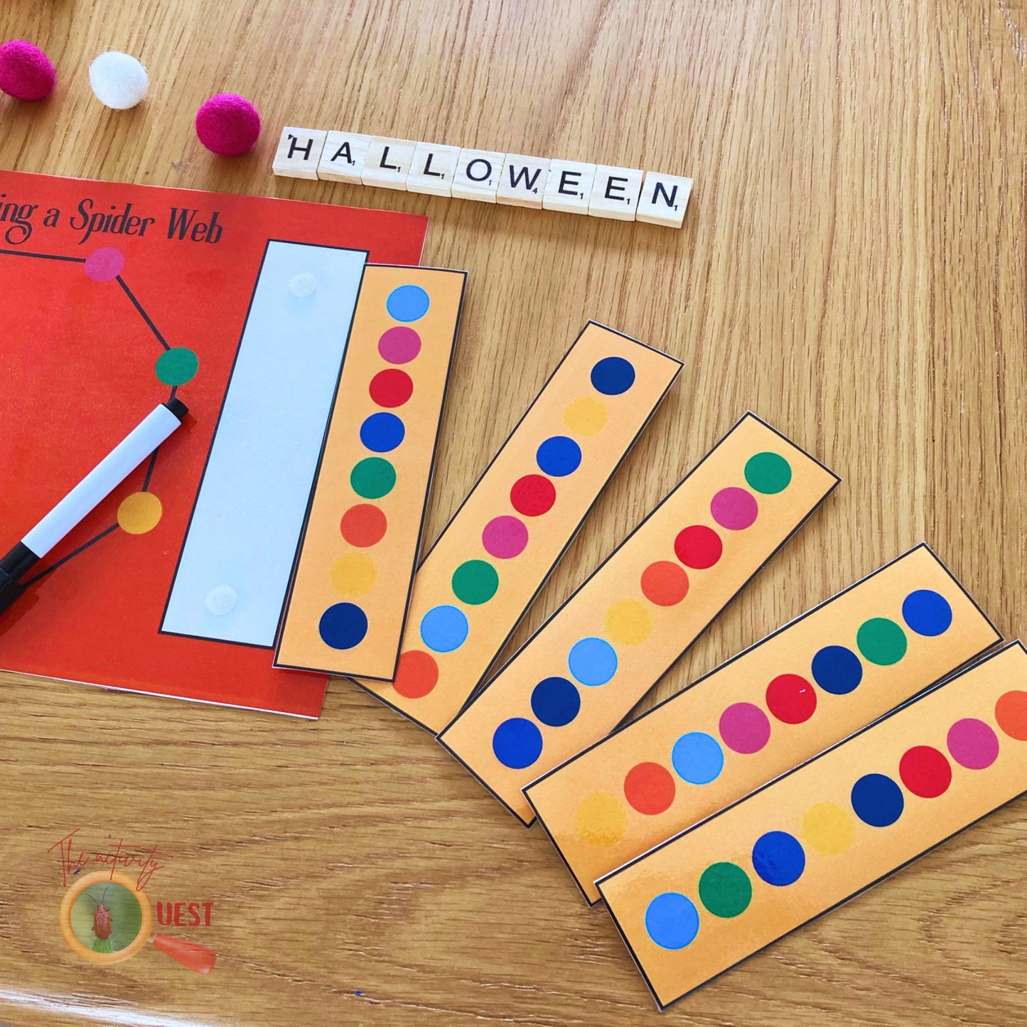 Knitting a Spider Web HALLOWEEN Activity for Children, Fine Motor Early Writing Skills, INSTANT DOWNLOAD