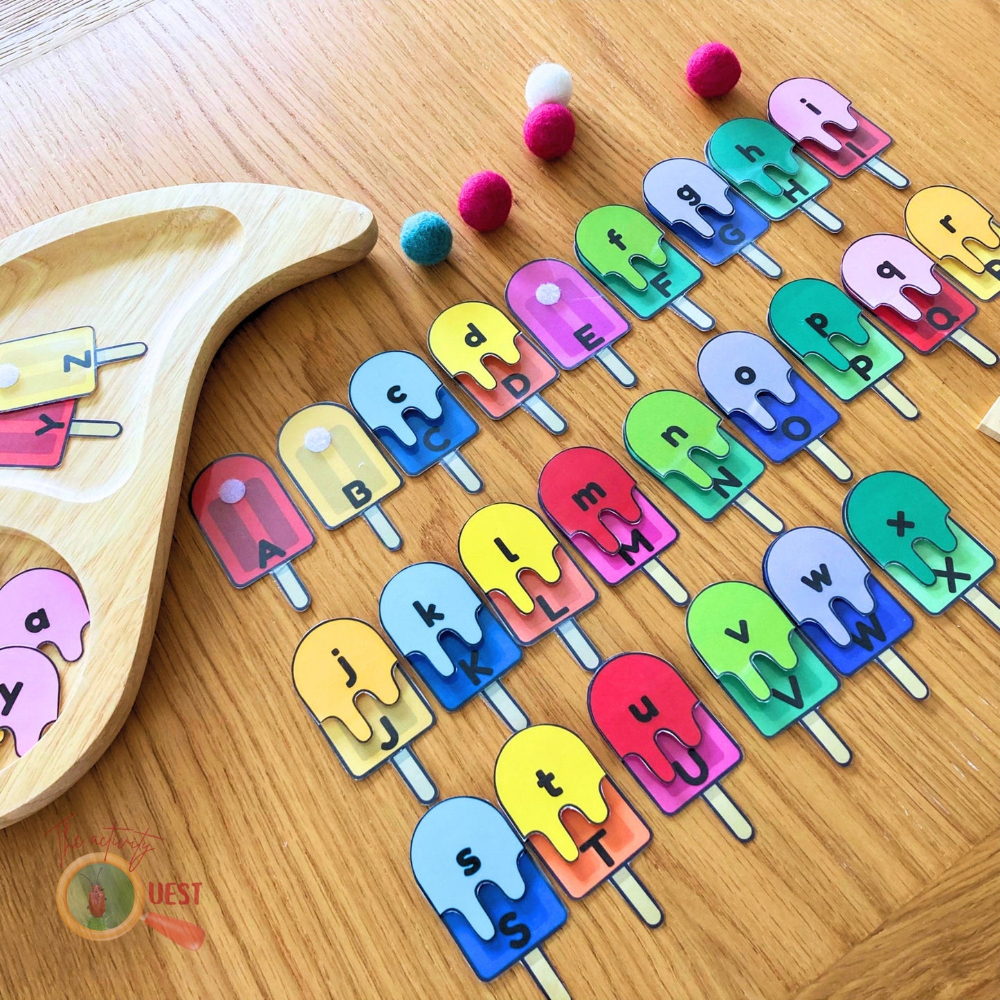 Lowercase and Uppercase Ice Pop Learning Activity, INSTANT DOWNLOAD PDF