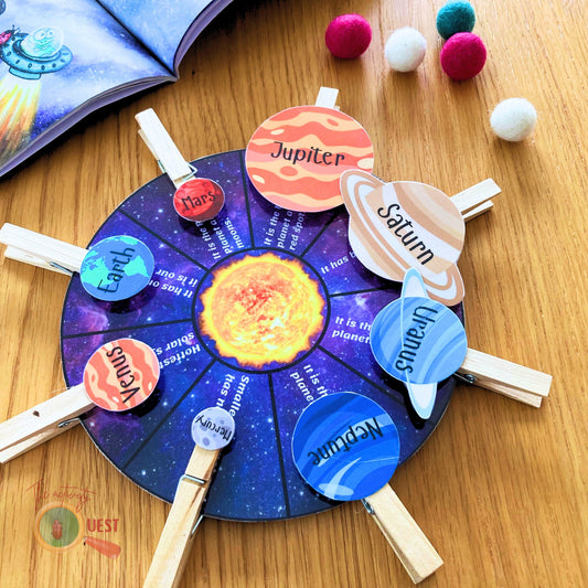 Solar System Learning Matching Activity for Kids, INSTANT DOWNLOAD PDF