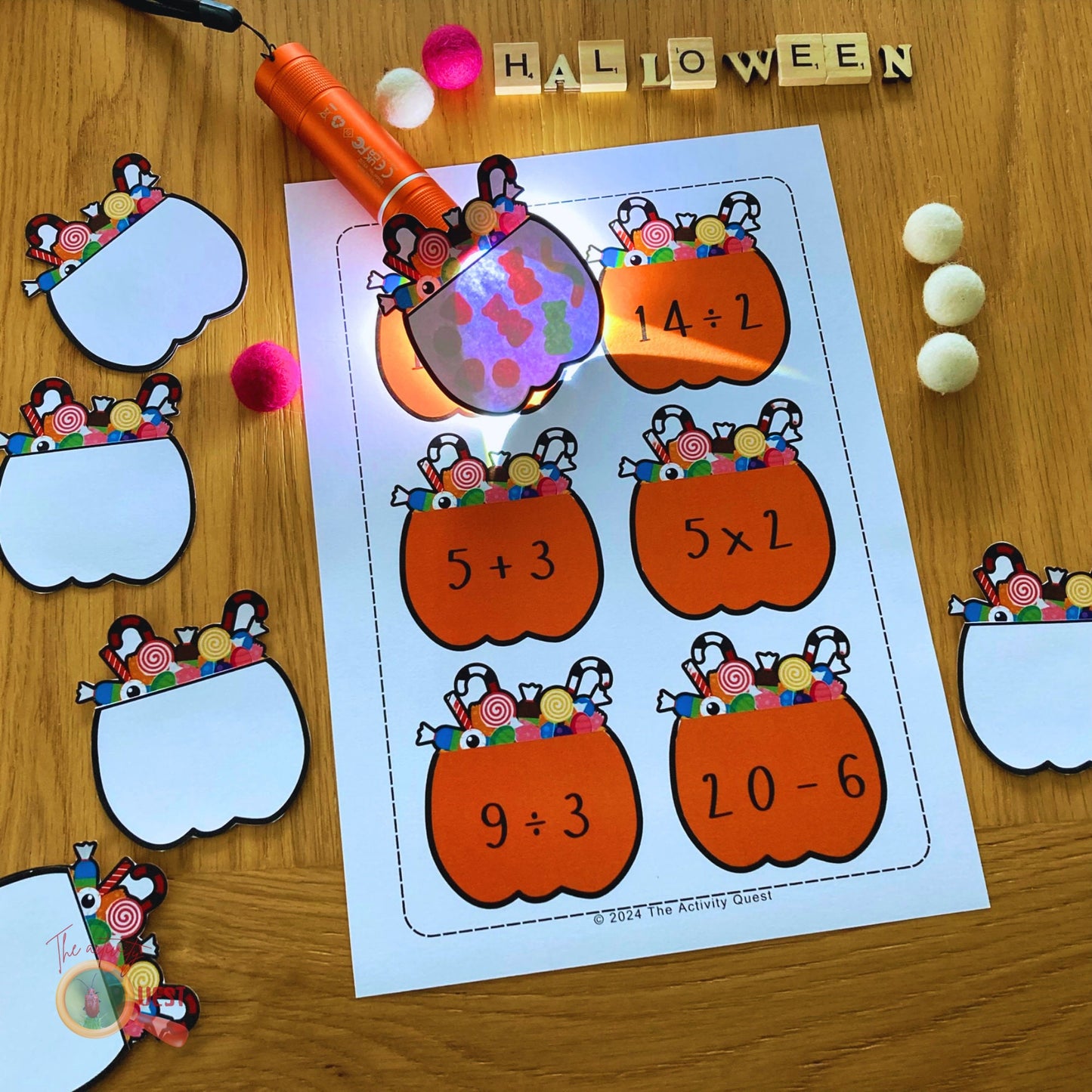 HALLOWEEN Pumpkin Math Printable Activity for Kids, INSTANT DOWNLOAD PDF