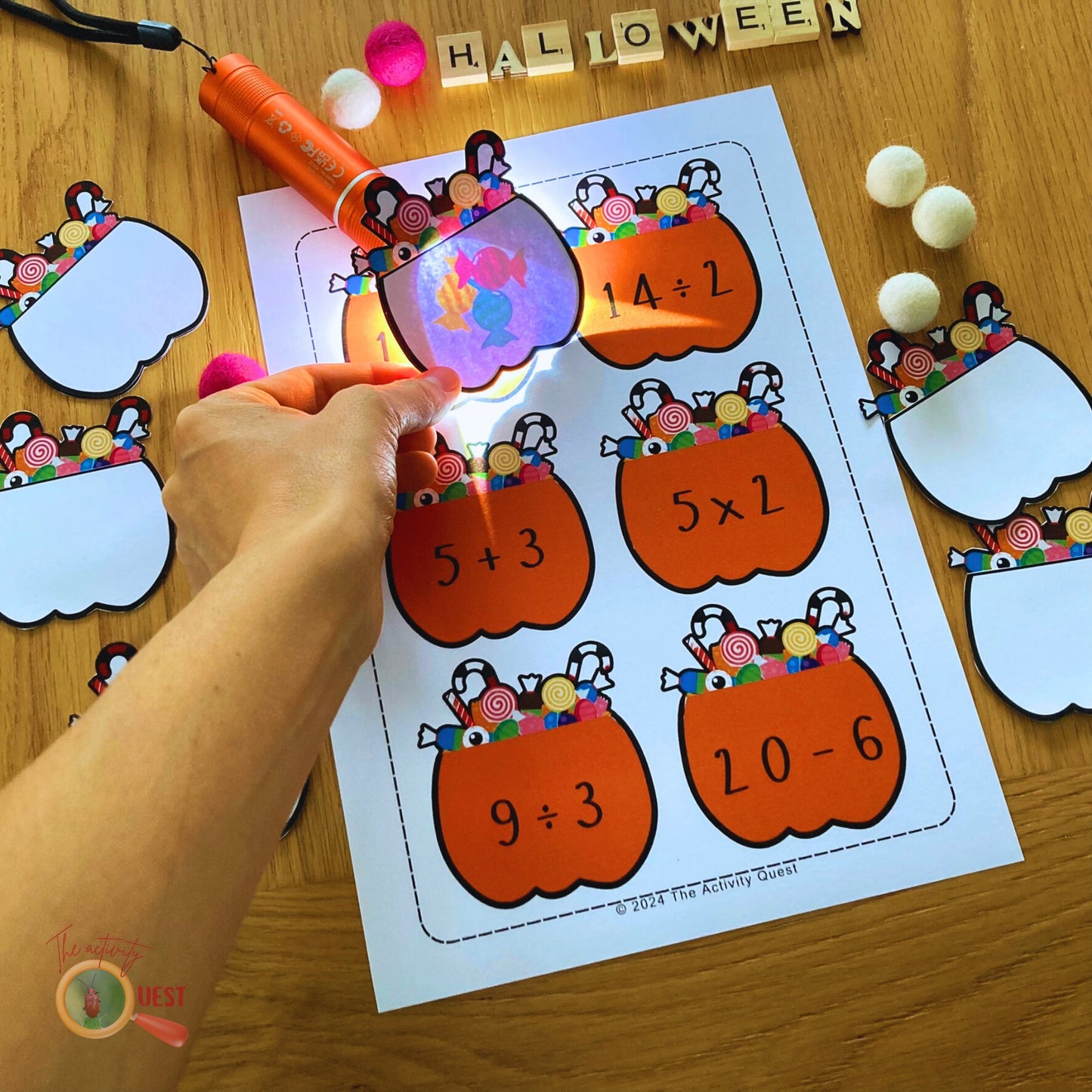 HALLOWEEN Pumpkin Math Printable Activity for Kids, INSTANT DOWNLOAD PDF