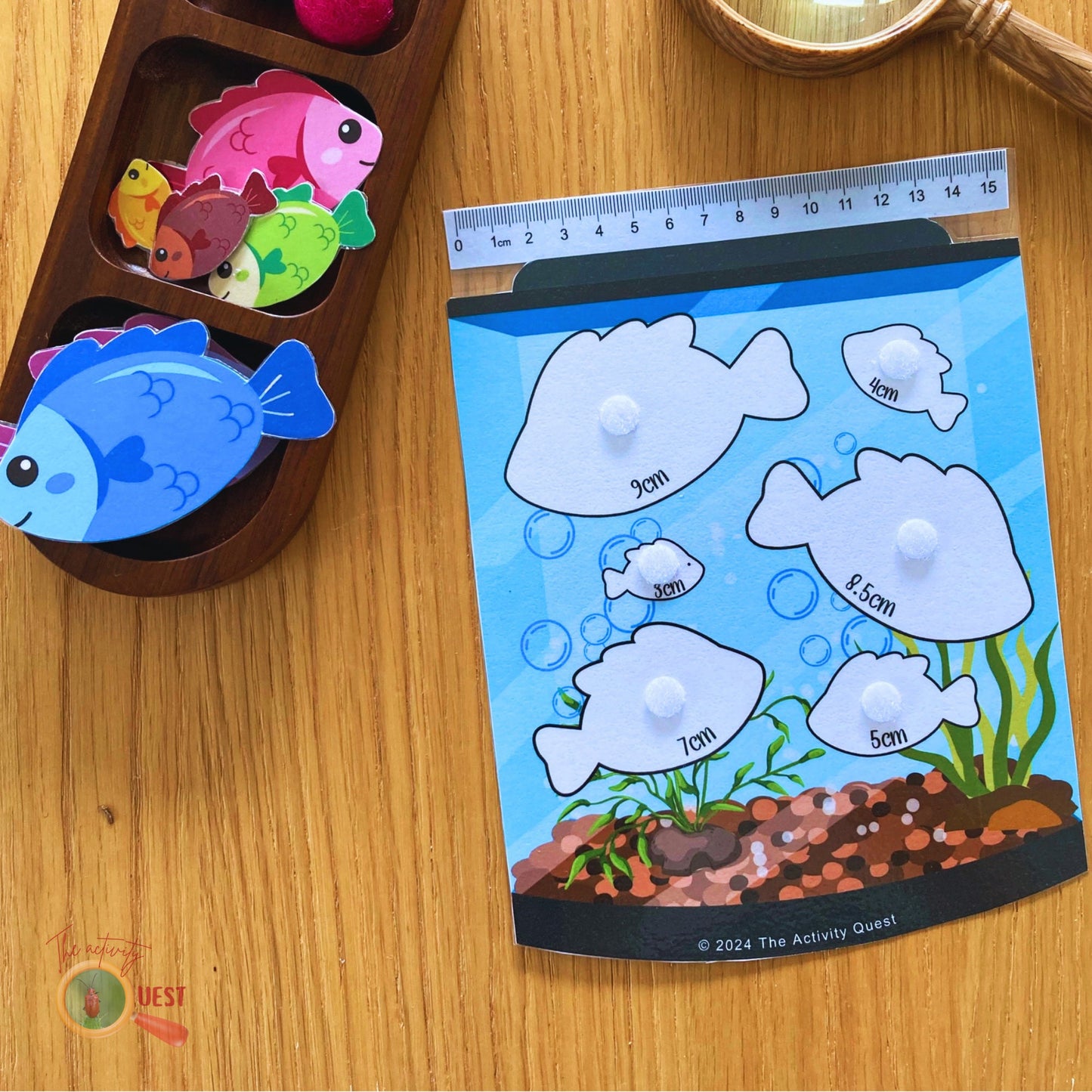 Fish Tank Ruler Measurement Printable for Kids, Learning Cm and Inches, INSTANT DOWNLOAD PDF