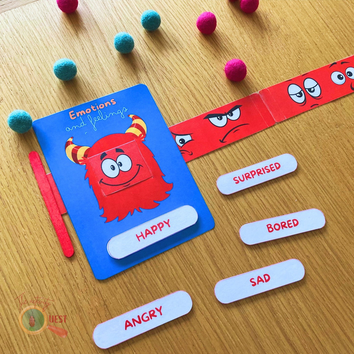 Emotions and Feelings Monster Printable Activity, 6 Different Moods for Children Game, INSTANT DOWNLOAD PDF