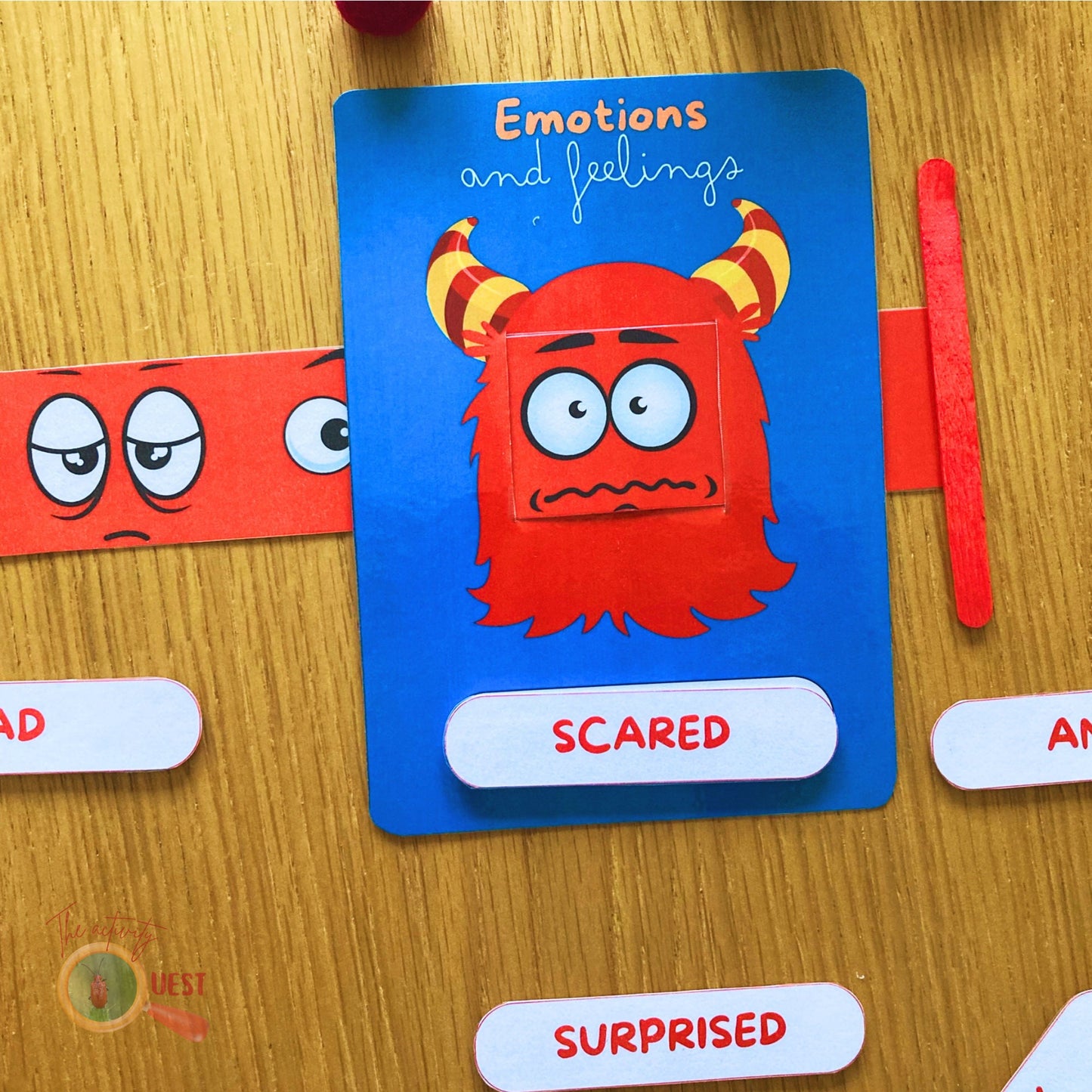 Emotions and Feelings Monster Printable Activity, 6 Different Moods for Children Game, INSTANT DOWNLOAD PDF