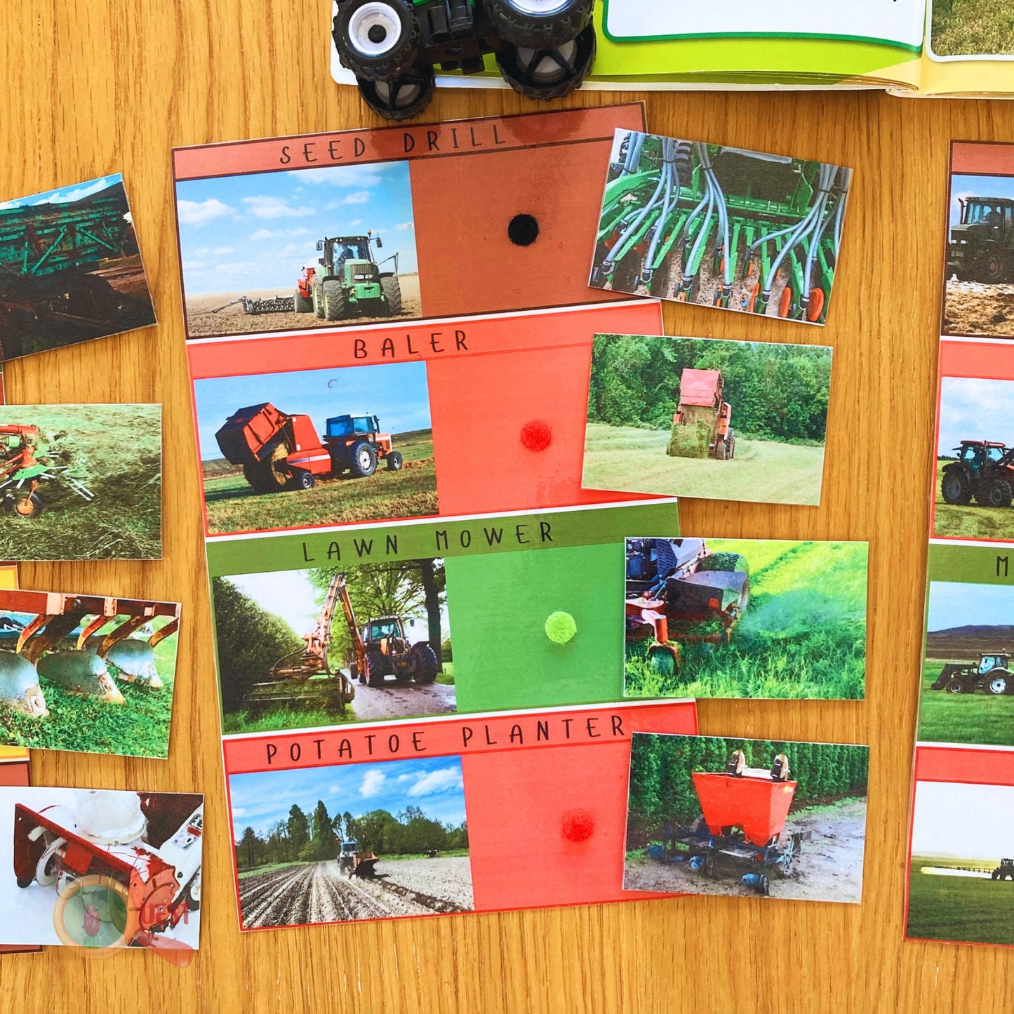 12 Tractor Attachments Identification for Children Printable, Farm Machines Matching Game, INSTANT DOWNLOAD